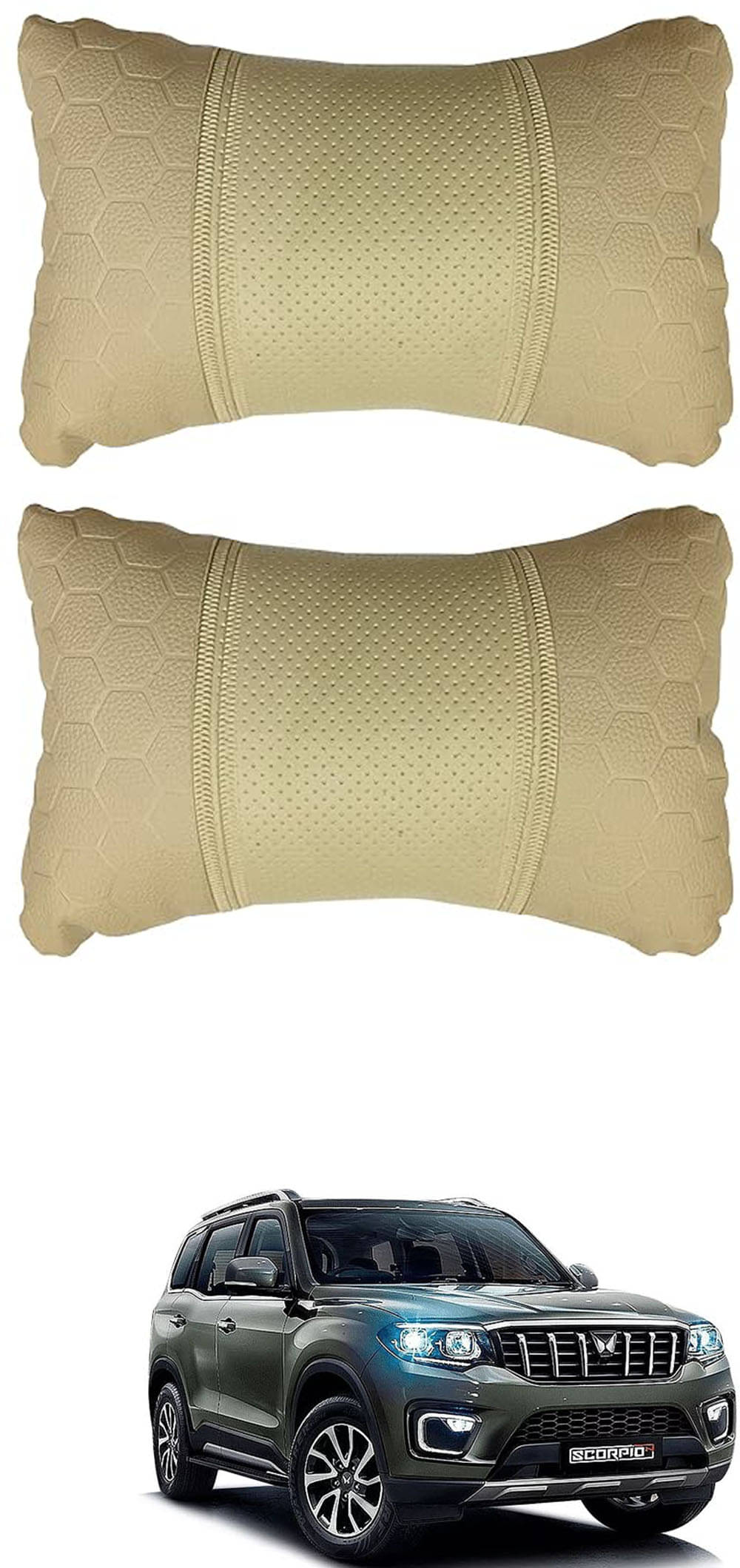 JVG Neck Cushions Set of 2 Beige JVG Neck Cushions Set of 2 Beige