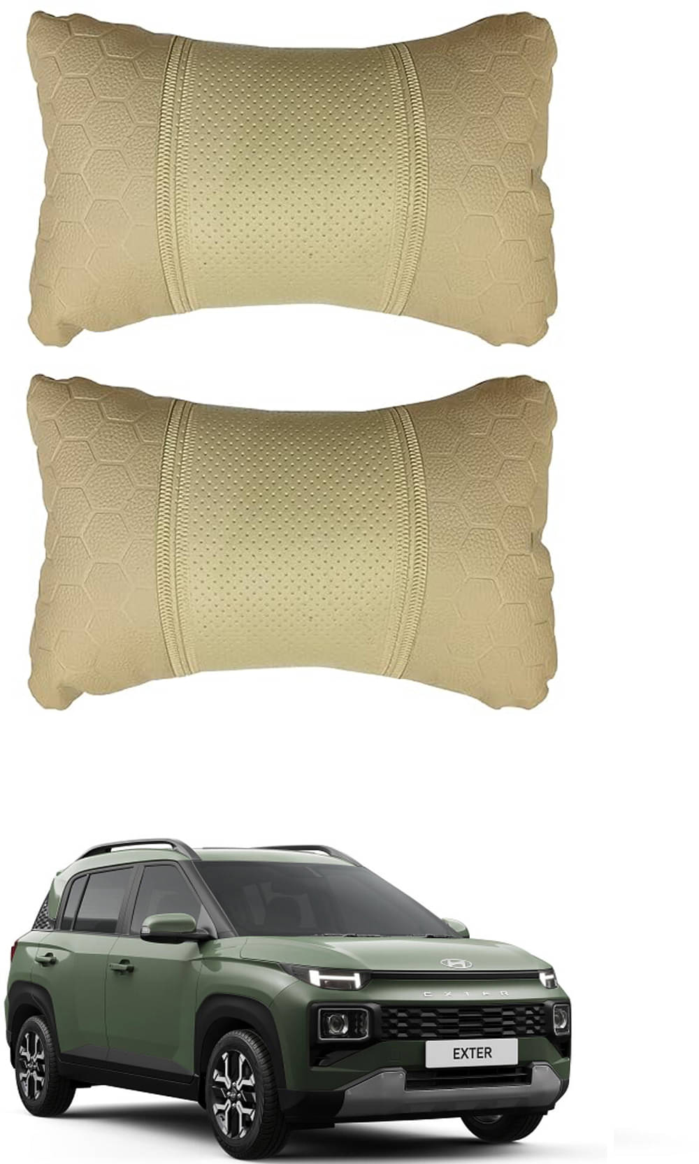     			JVG Neck Cushions Set of 2 Beige
