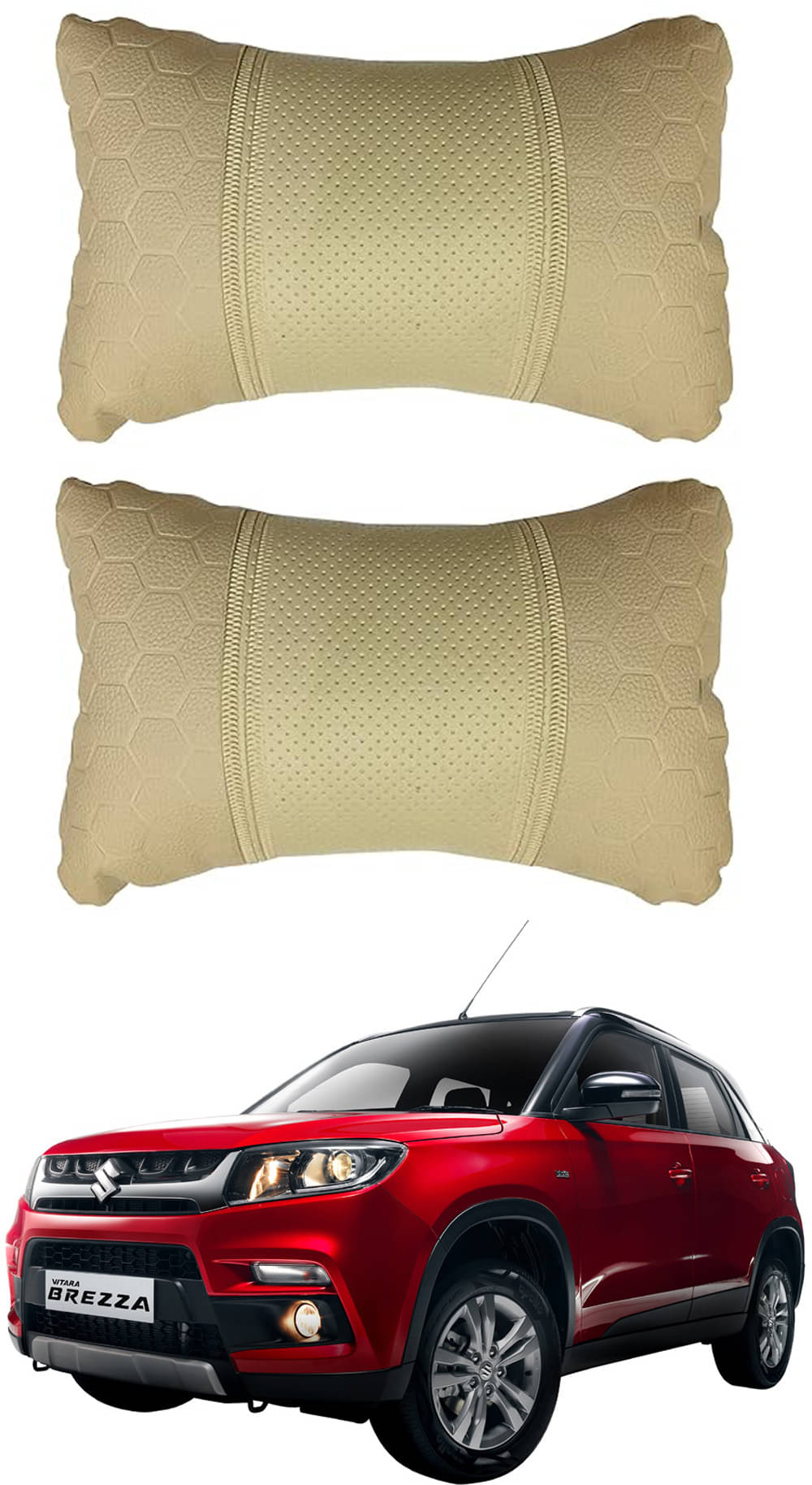 JVG Neck Cushions Set of 2 Beige JVG Neck Cushions Set of 2 Beige