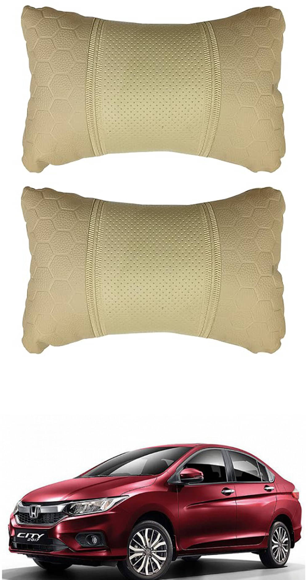     			JVG Neck Cushions Set of 2 Beige