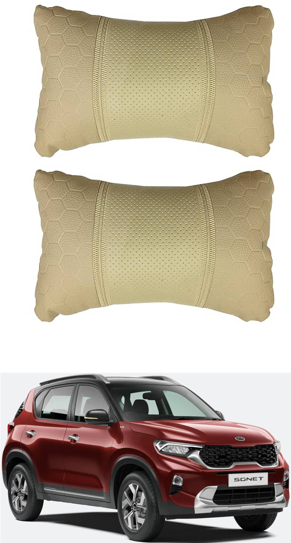     			JVG Neck Cushions Set of 2 Beige