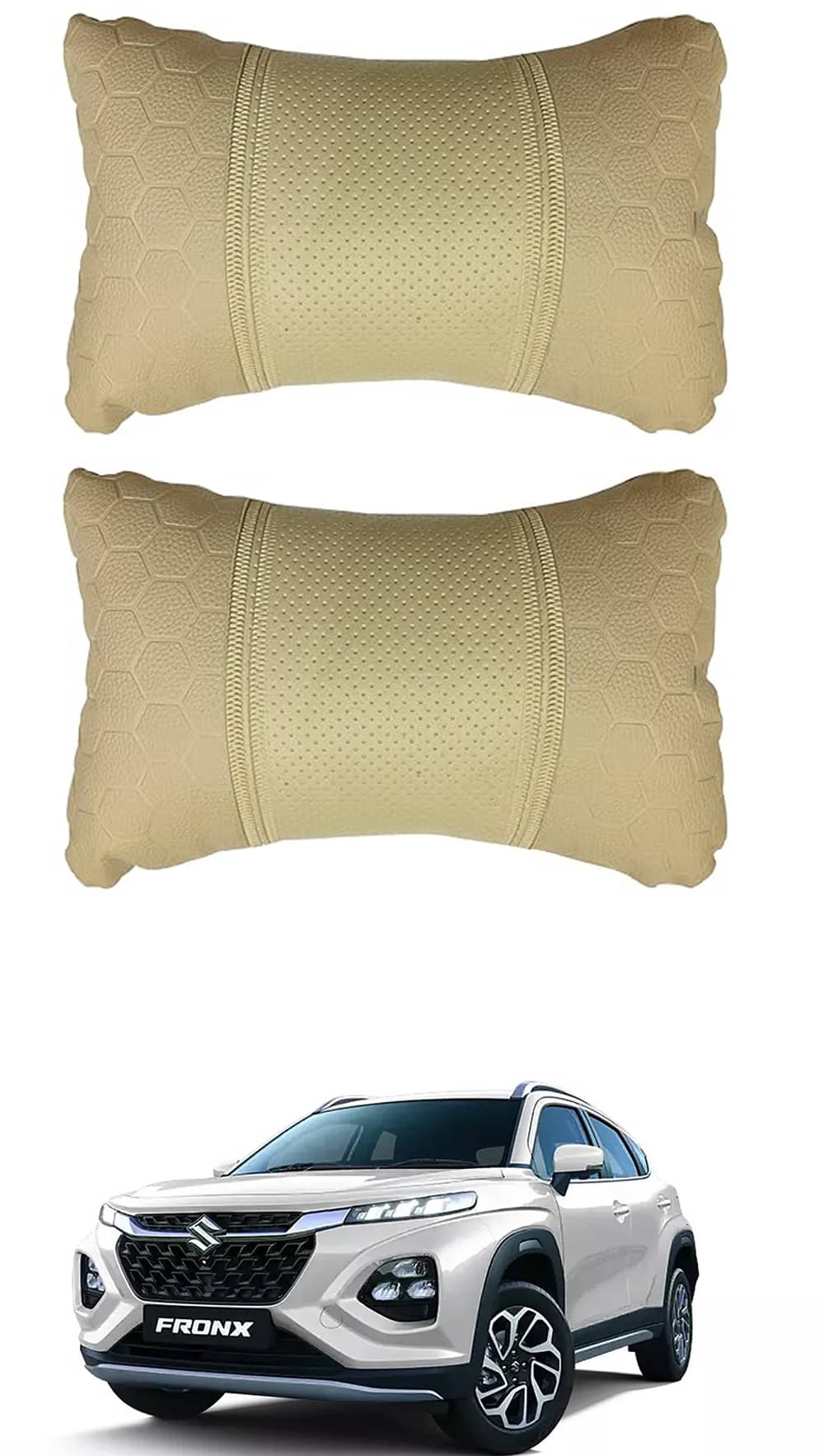     			JVG Neck Cushions Set of 2 Beige