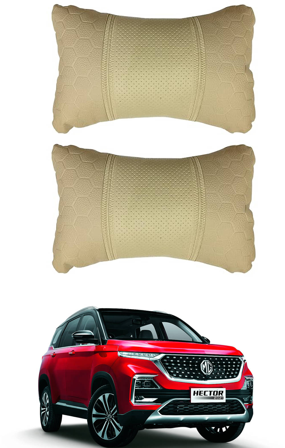     			JVG Neck Cushions Set of 2 Beige