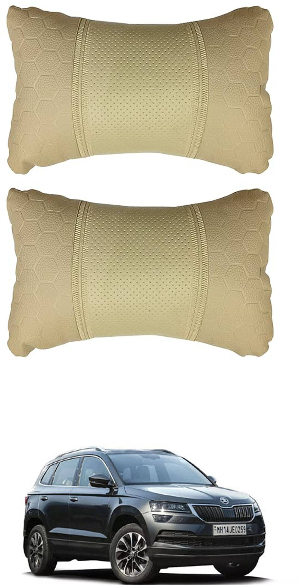 JVG Neck Cushions Set of 2 Beige JVG Neck Cushions Set of 2 Beige