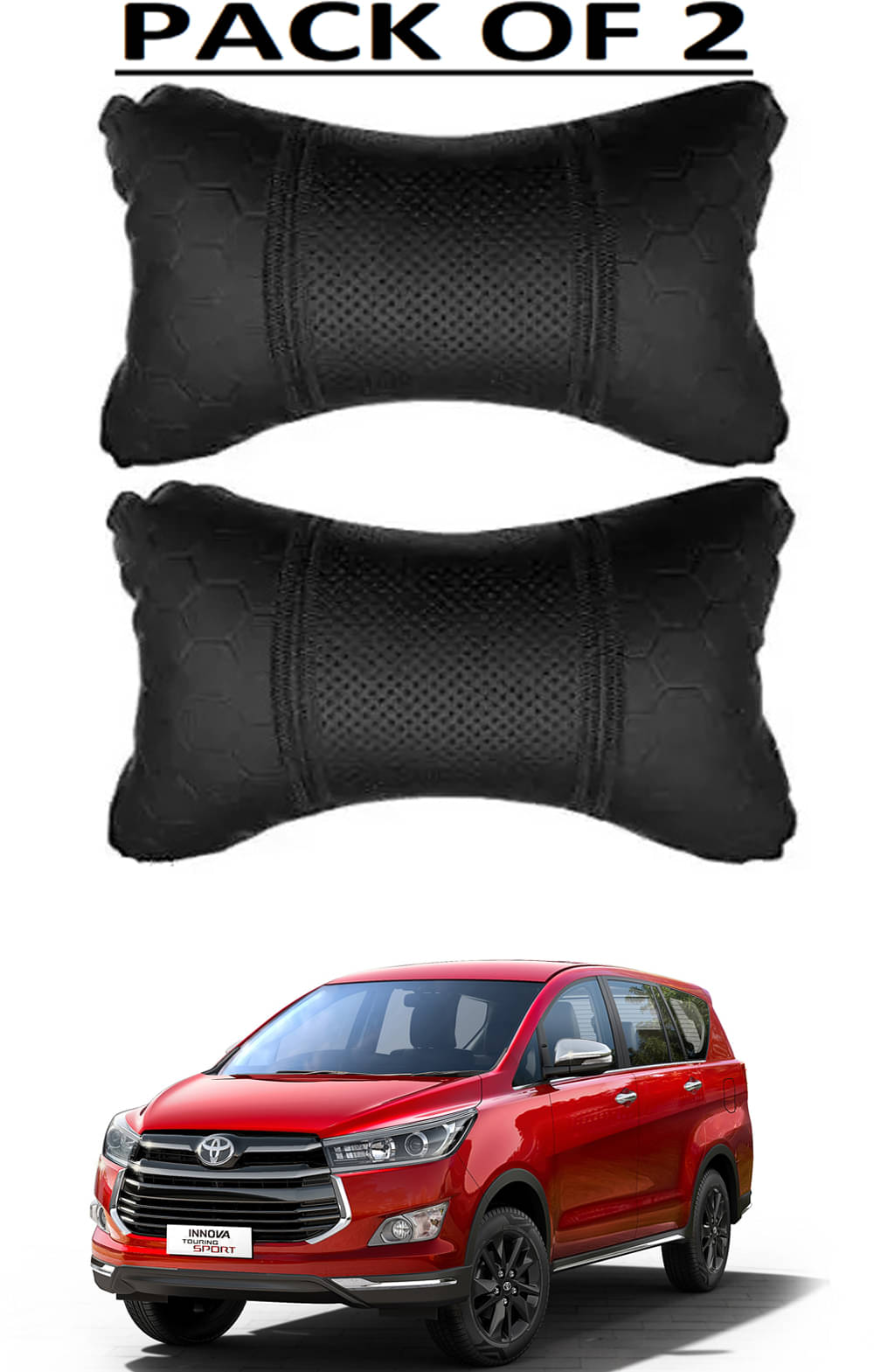 JVG Neck Cushions Set of 2 Black JVG Neck Cushions Set of 2 Black