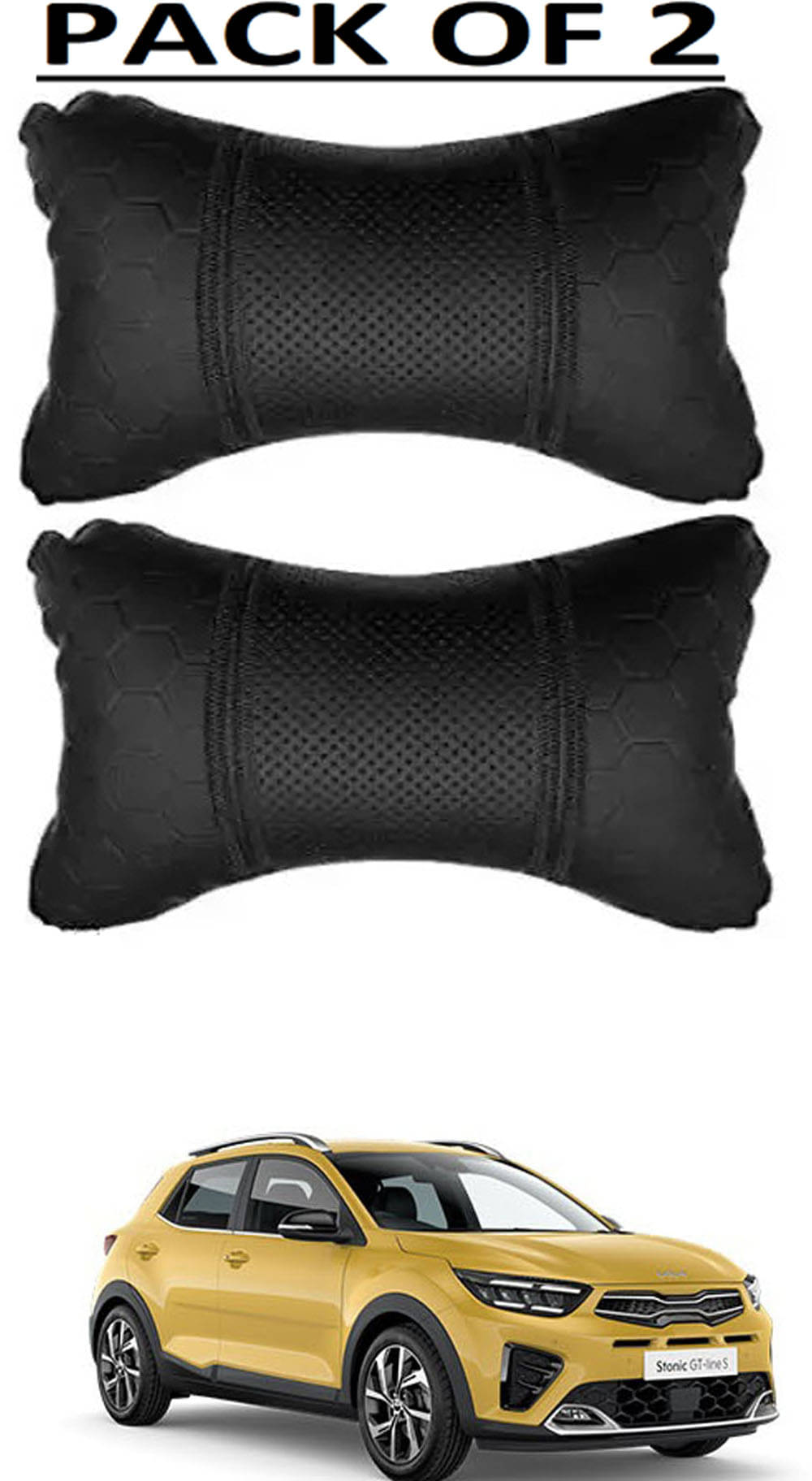     			JVG Neck Cushions Set of 2 Black