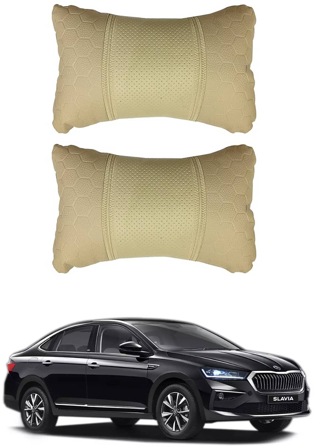     			JVG Neck Cushions Set of 2 Beige