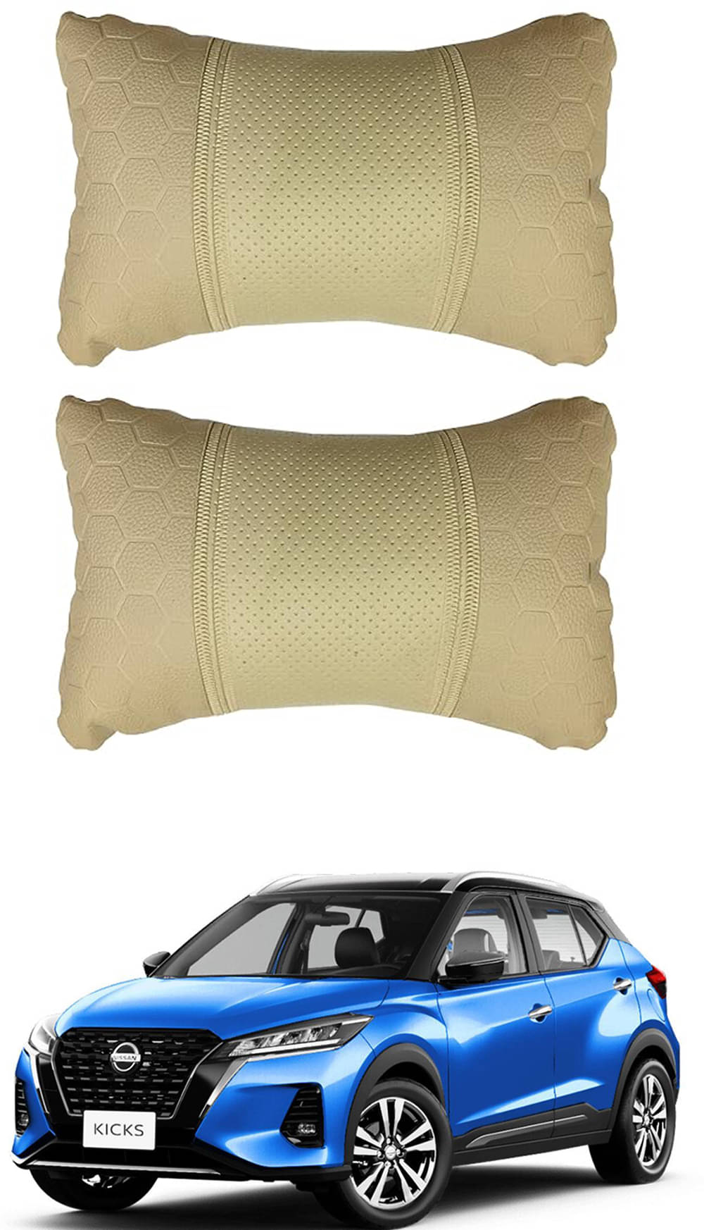     			JVG Neck Cushions Set of 2 Beige