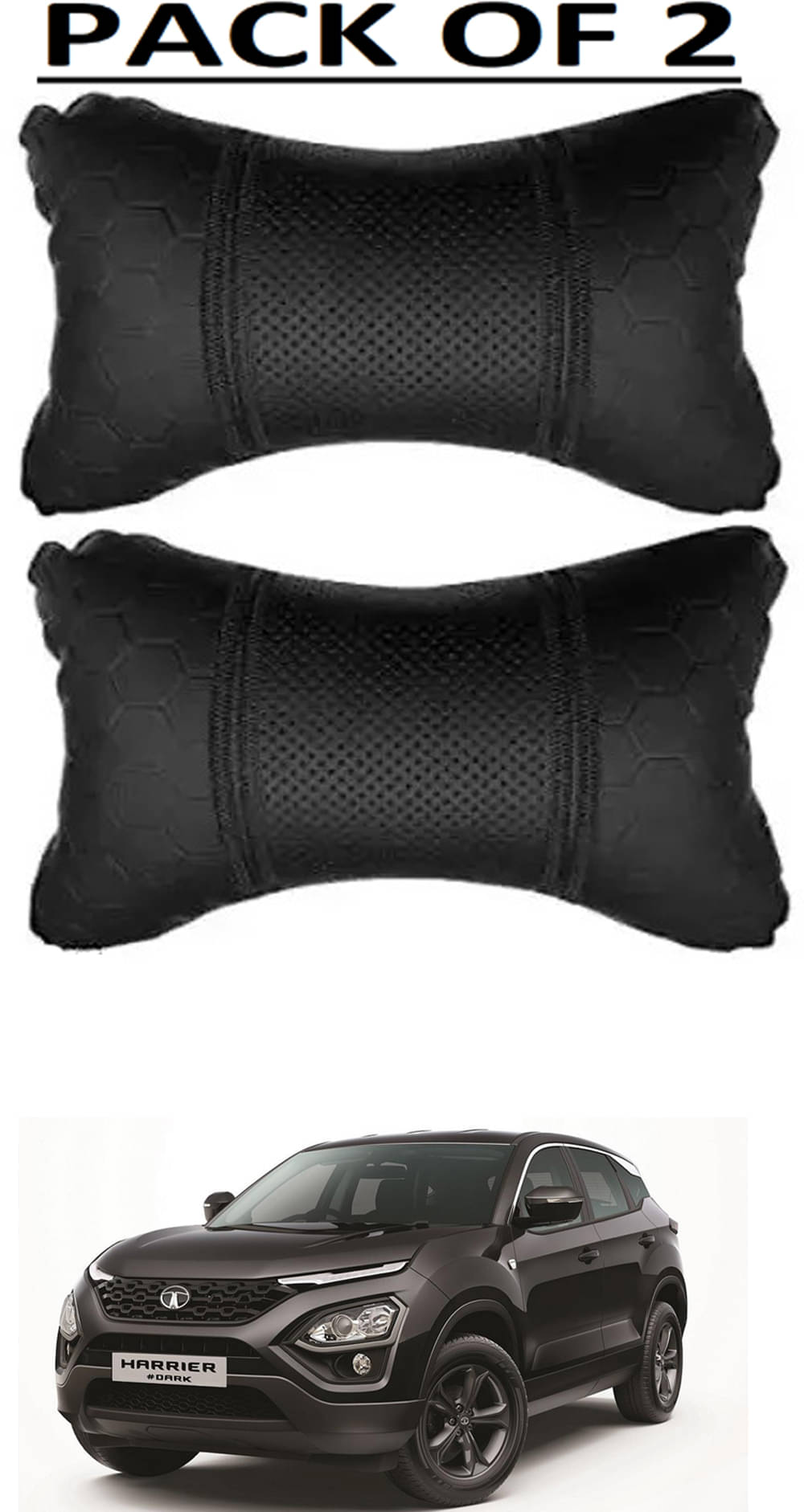 JVG Neck Cushions Set of 2 Black JVG Neck Cushions Set of 2 Black