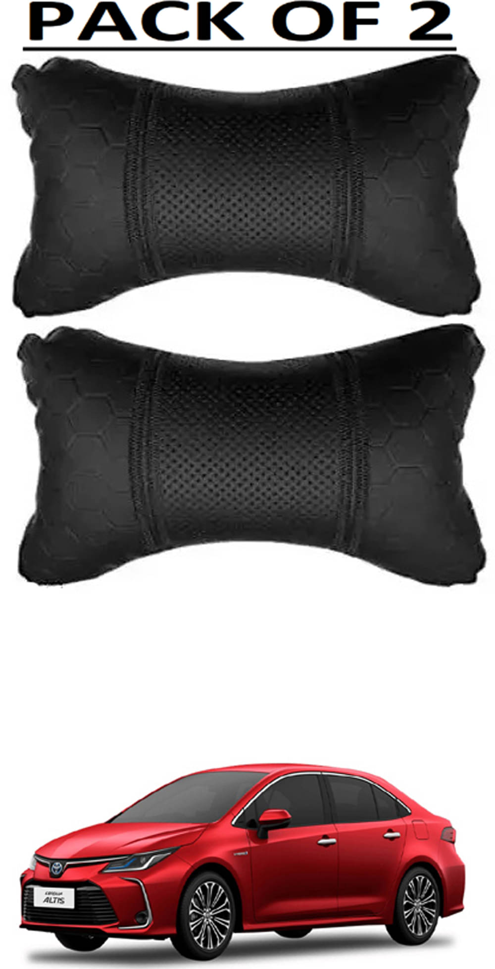 JVG Neck Cushions Set of 2 Black JVG Neck Cushions Set of 2 Black