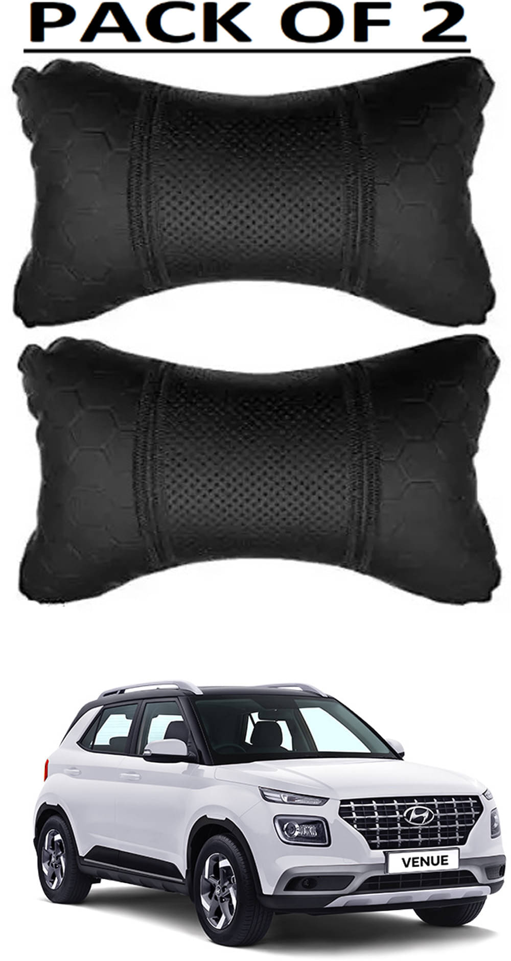 JVG Neck Cushions Set of 2 Black JVG Neck Cushions Set of 2 Black
