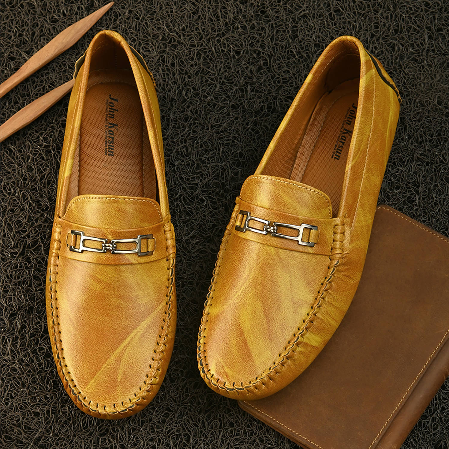     			John Karsun Beige Men's Driving
