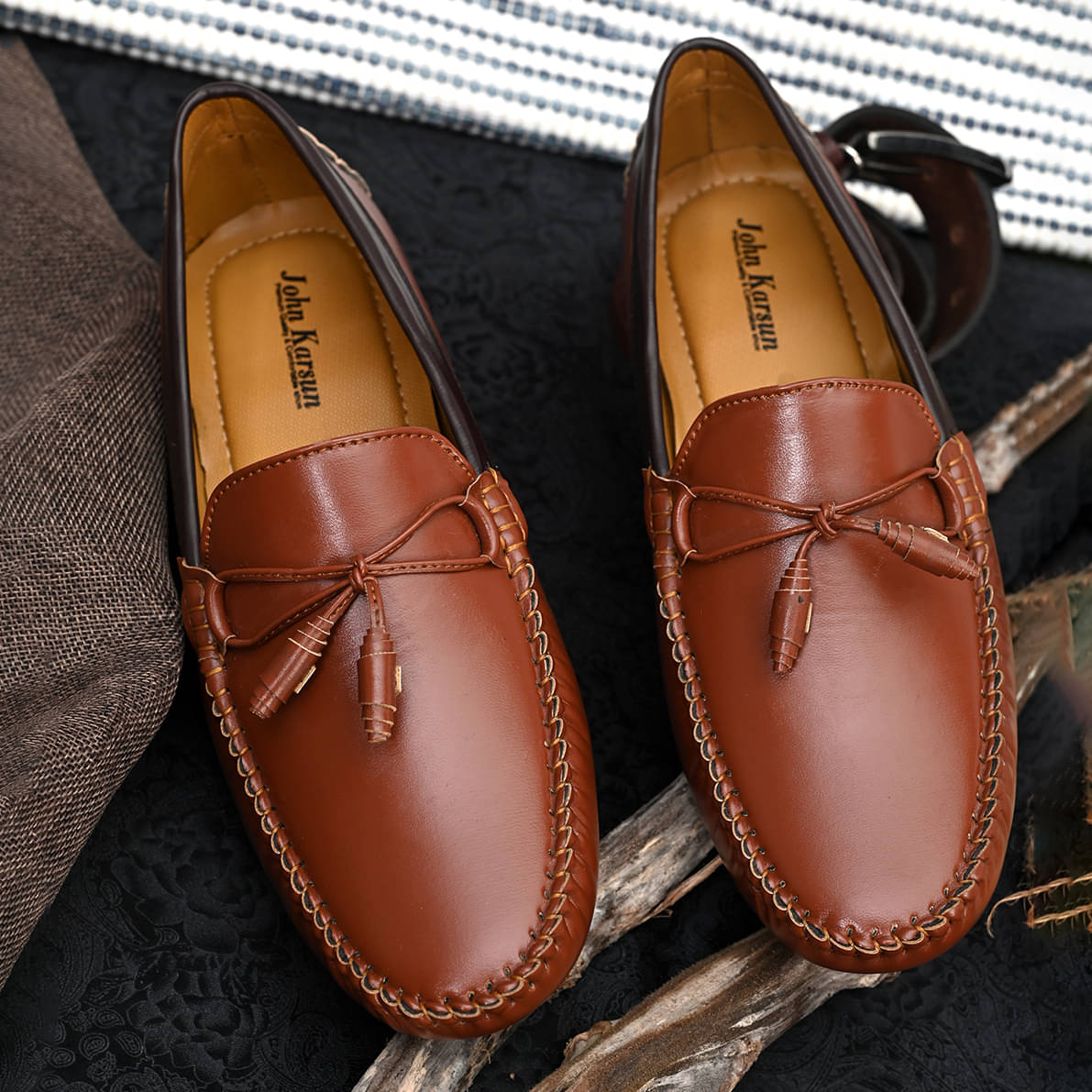     			John Karsun Tan Men's Driving