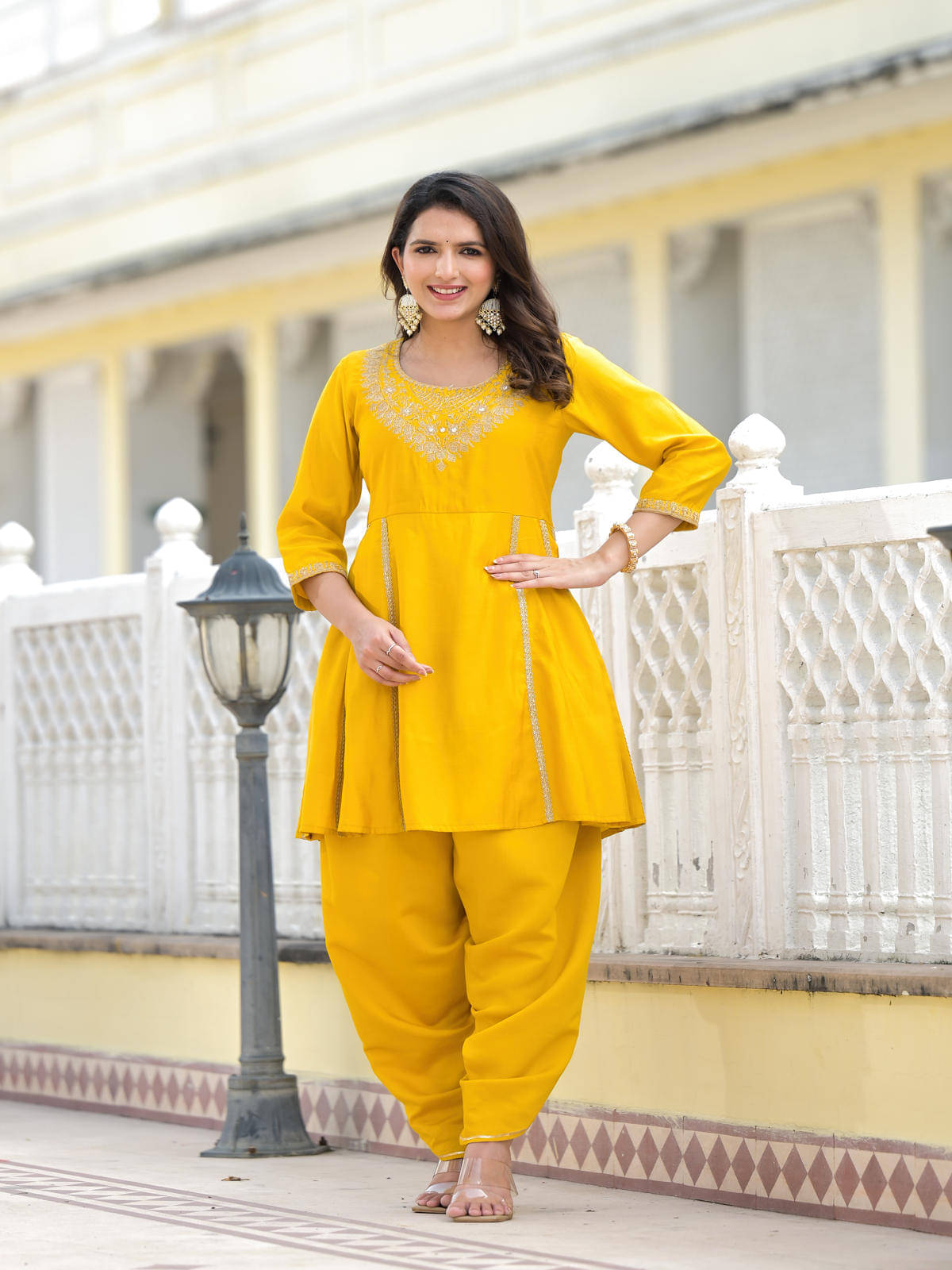 Juniper Rayon Solid Kurti With Pants Women's Stitched Salwar Suit - Mustard ( Pack of 2 )     			Juniper Rayon Solid Kurti With Pants Women's Stitched Salwar Suit - Mustard ( Pack of 2 )