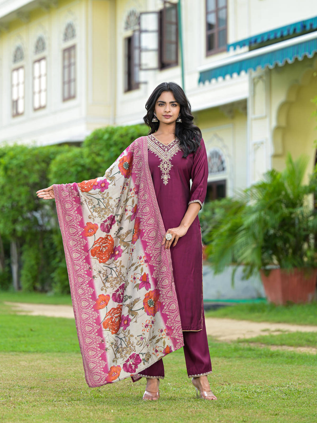 Juniper Viscose Solid Kurti With Pants Women's Stitched Salwar Suit - Wine ( Pack of 3 ) Juniper Viscose Solid Kurti With Pants Women's Stitched Salwar Suit - Wine ( Pack of 3 )