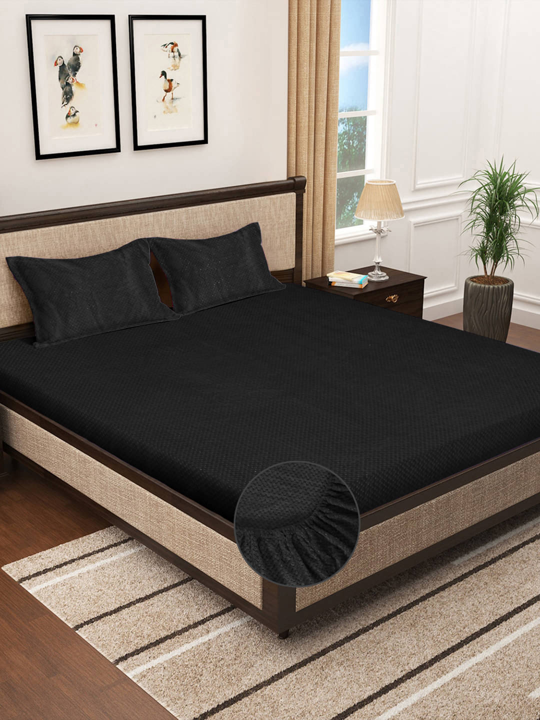 Klotthe Fleece 1 Double Bedsheet with 2 Pillow Covers ( Black ) Klotthe Fleece 1 Double Bedsheet with 2 Pillow Covers ( Black )