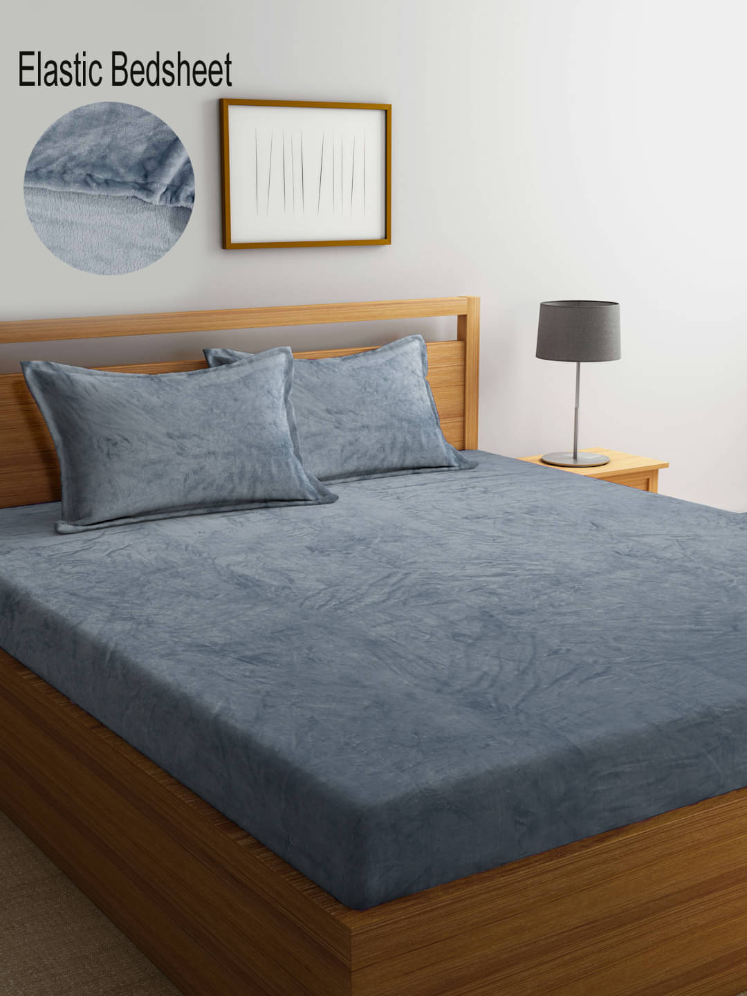     			Klotthe Fleece 1 Double Bedsheet with 2 Pillow Covers ( Grey )