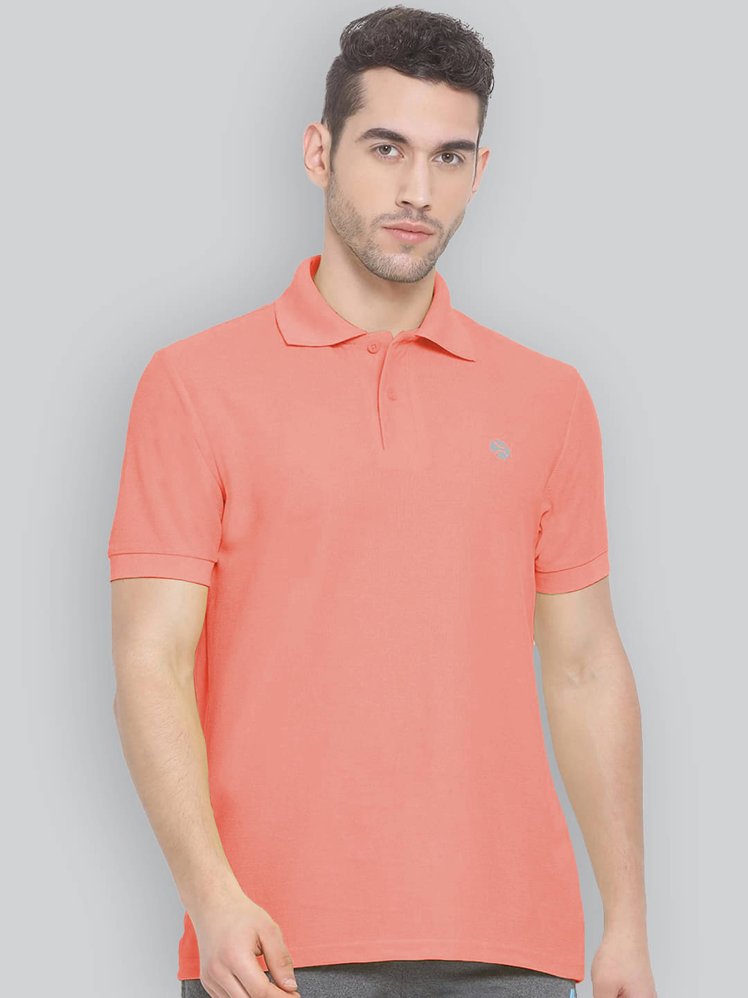     			Lux Nitro Pack of 1 Cotton Blend Regular Fit Solid Half Sleeves Men's Polo T Shirt ( Coral )