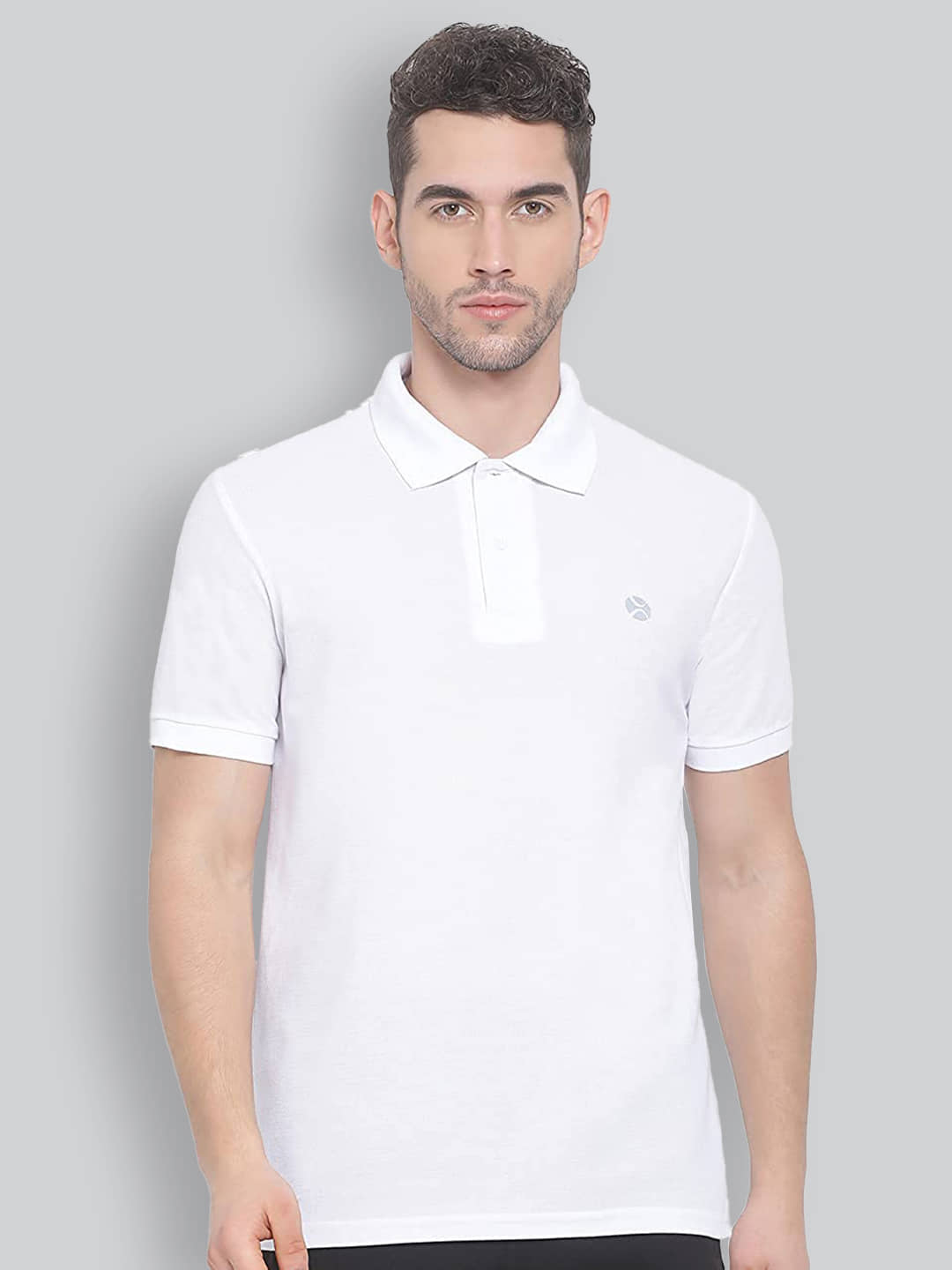 Lux Nitro Pack of 1 Cotton Blend Regular Fit Solid Half Sleeves Men's Polo T Shirt ( White )