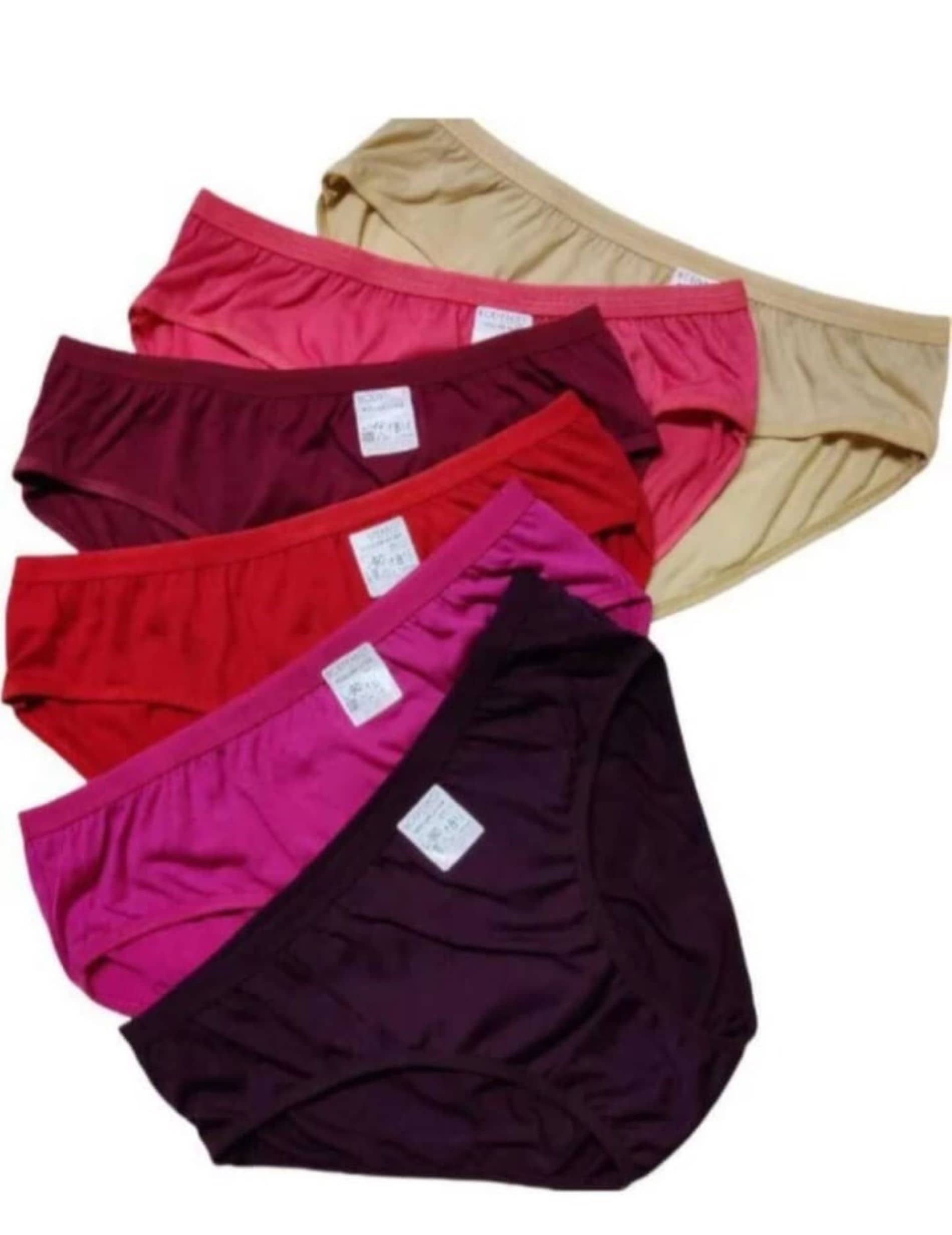 PIYURZ Pack of 6 Poly Cotton Solid Women's Briefs ( Multi Color )