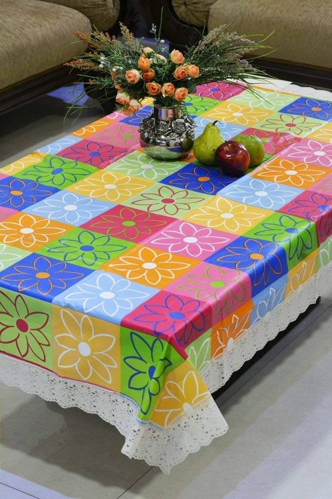 ROYAL - NEST Printed Polyester 2 Seater Rectangle Table Cover ( 152 x 101 ) cm Pack of 1 Multicolor ROYAL - NEST Printed Polyester 2 Seater Rectangle Table Cover ( 152 x 101 ) cm Pack of 1 Multicolor