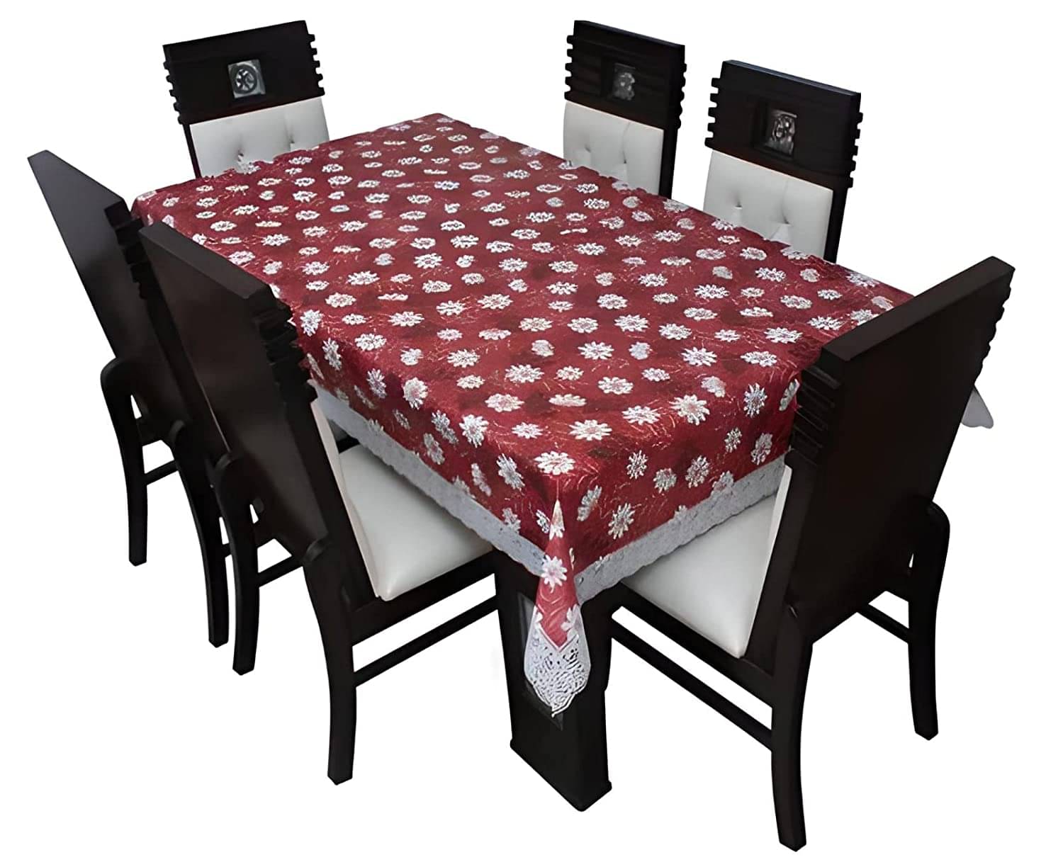 ROYAL - NEST Printed Polyester 2 Seater Rectangle Table Cover ( 152 x 101 ) cm Pack of 1 Maroon ROYAL - NEST Printed Polyester 2 Seater Rectangle Table Cover ( 152 x 101 ) cm Pack of 1 Maroon