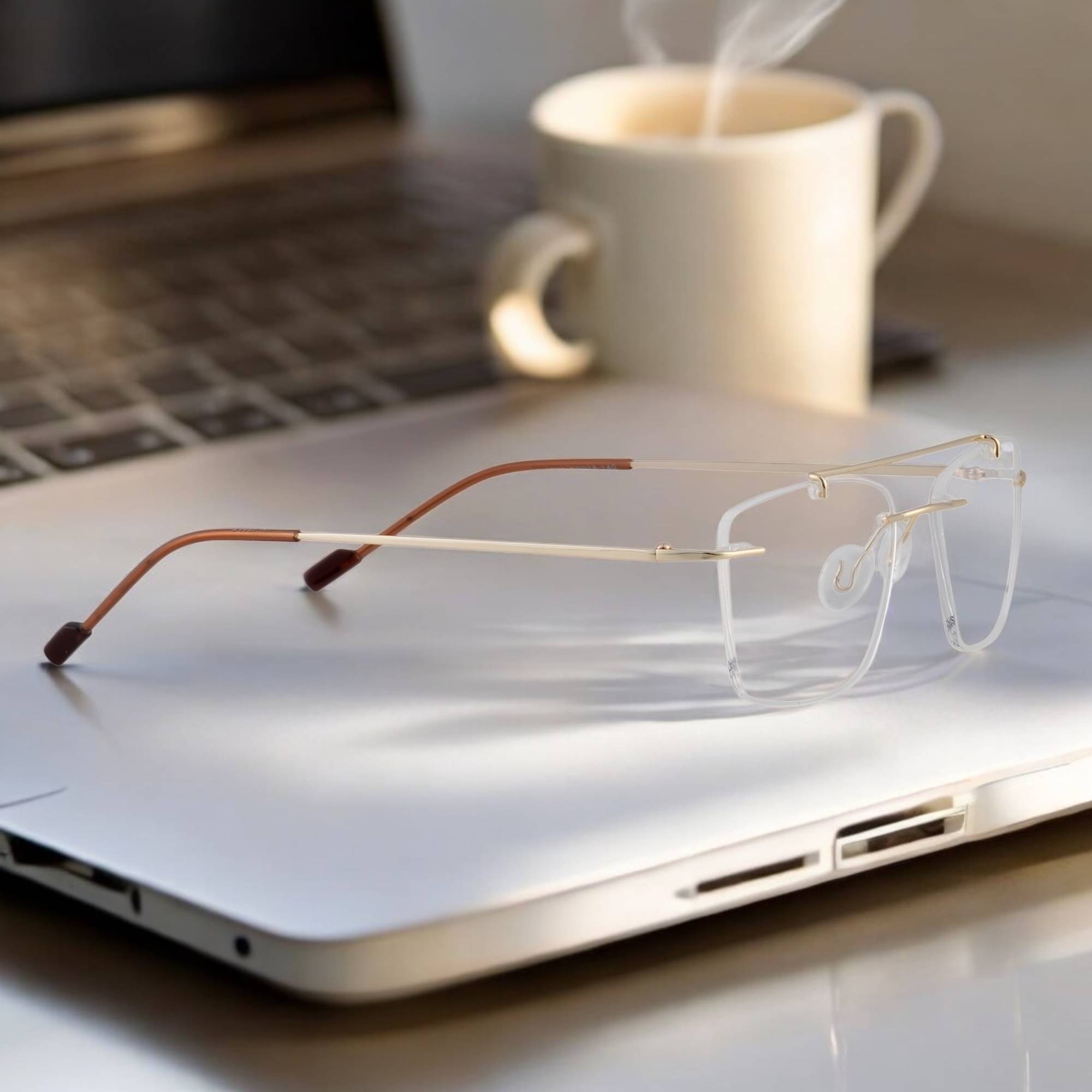 Redex Gold Rectangular Eyeglass Frame ( Pack of 1 ) Redex Gold Rectangular Eyeglass Frame ( Pack of 1 )