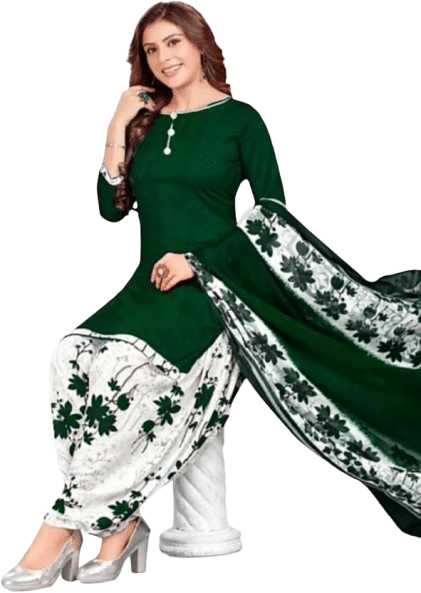     			THE PRIVATE LABLE Unstitched Crepe Printed Dress Material - Green ( Pack of 1 )