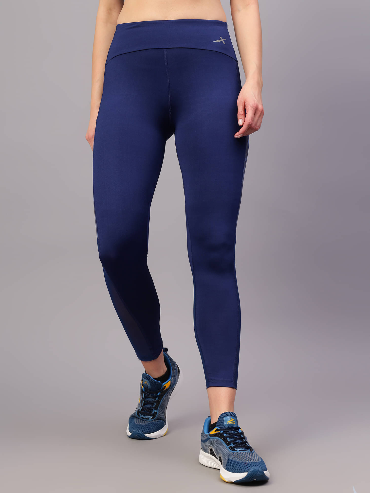    			Vector X Navy Polyester Printed Tights - Single