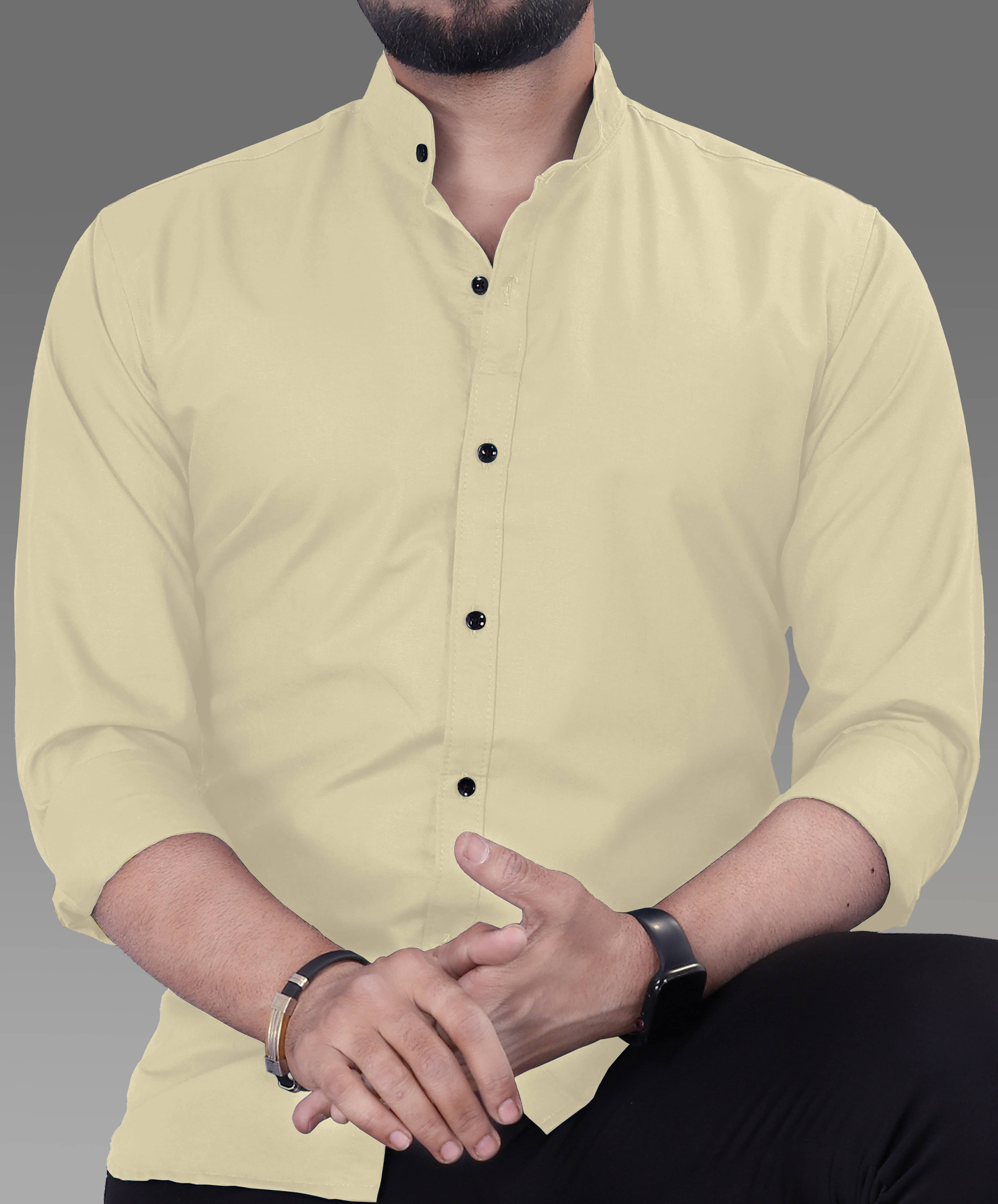     			varutex Cotton Blend Regular Fit Solids Full Sleeves Men's Casual Shirt - Lime Green ( Pack of 1 )