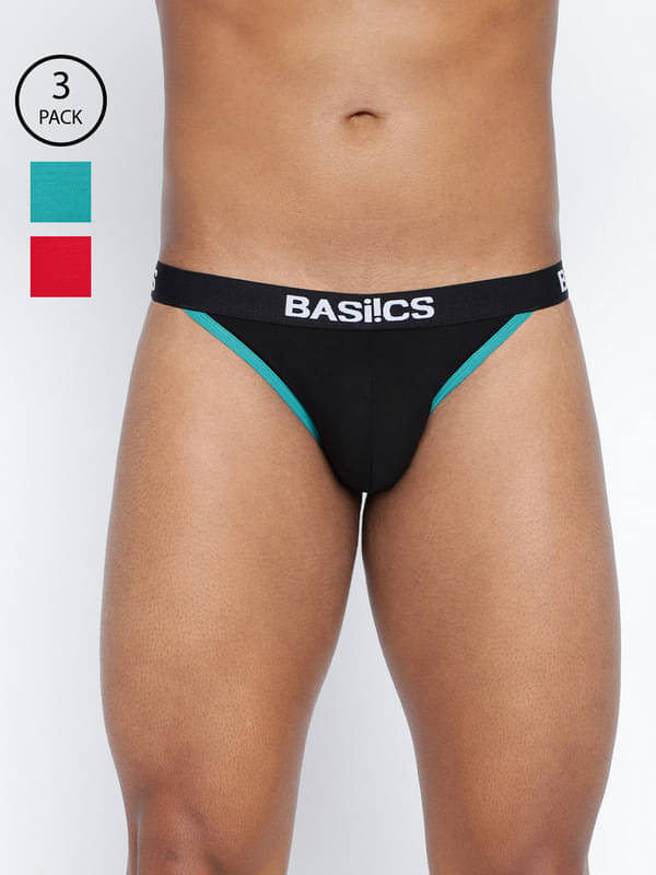 BASIICS By La Intimo Pack of 3 Cotton Blend Bikini For Men's ( Multicolor11 ) BASIICS By La Intimo Pack of 3 Cotton Blend Bikini For Men's ( Multicolor11 )