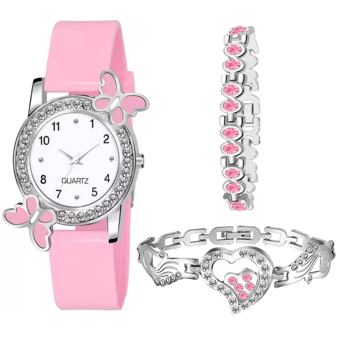     			EEWHI Pink Silicon Analog Womens Watch
