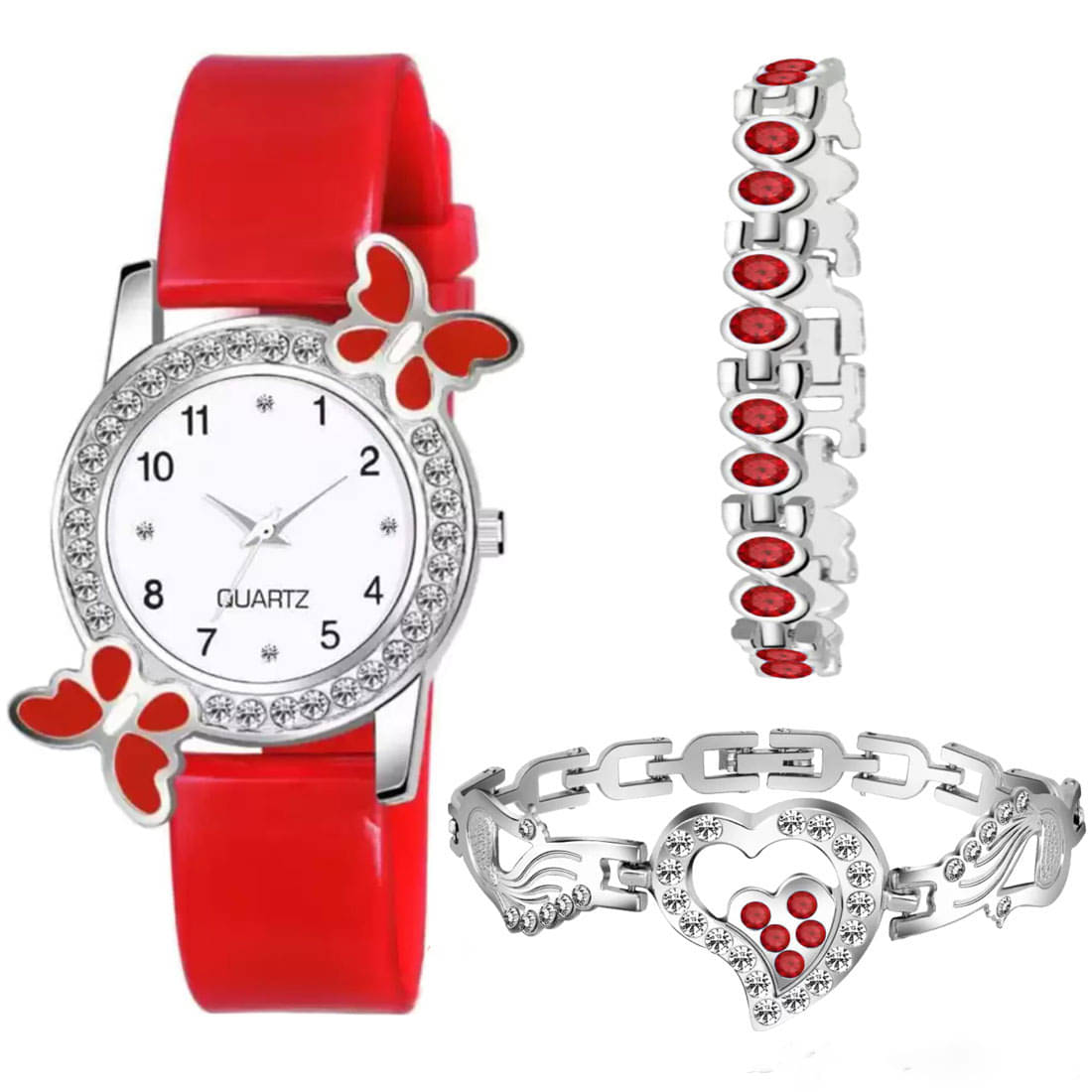     			EEWHI Red Silicon Analog Womens Watch