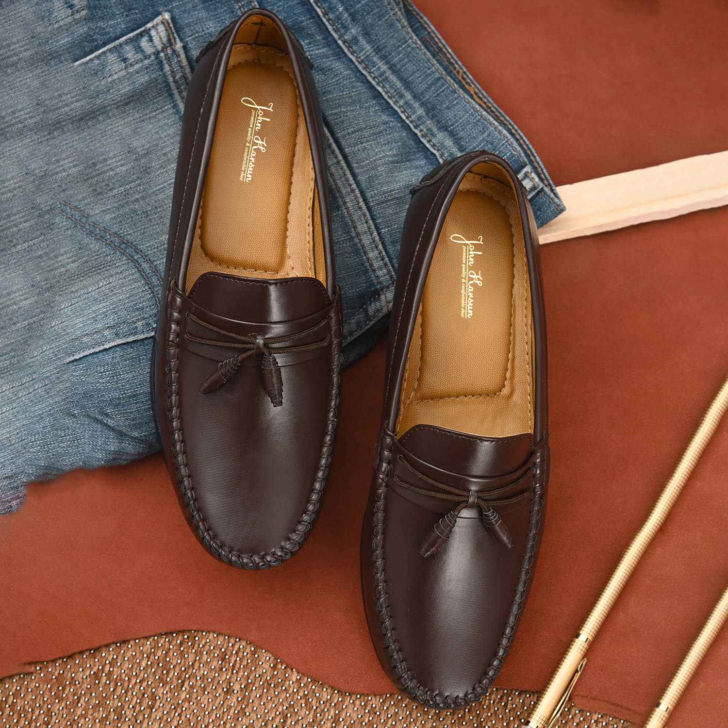    			John Karsun Brown Men's Tassel