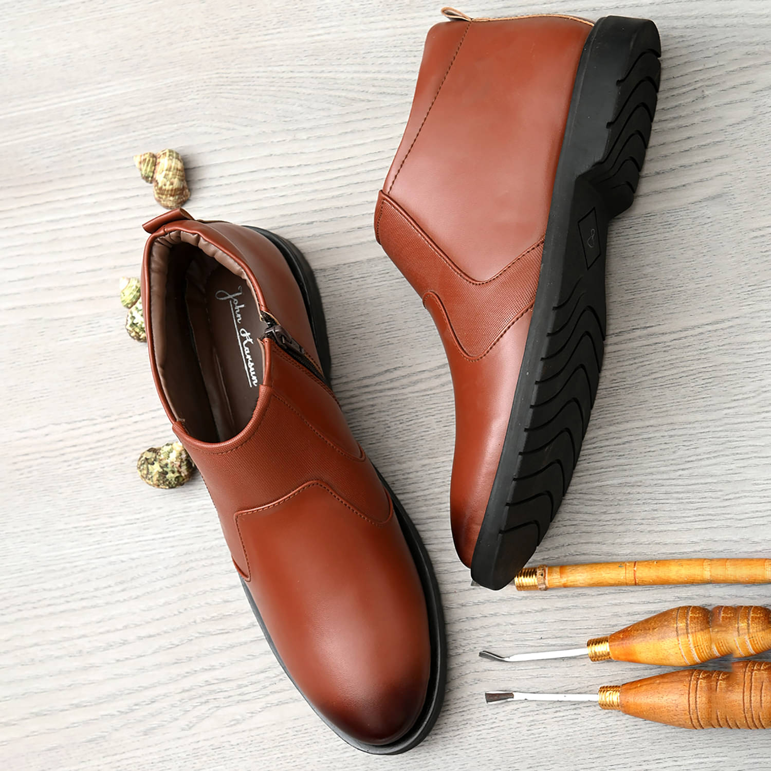 John Karsun Tan Men's Casual Boots John Karsun Tan Men's Casual Boots