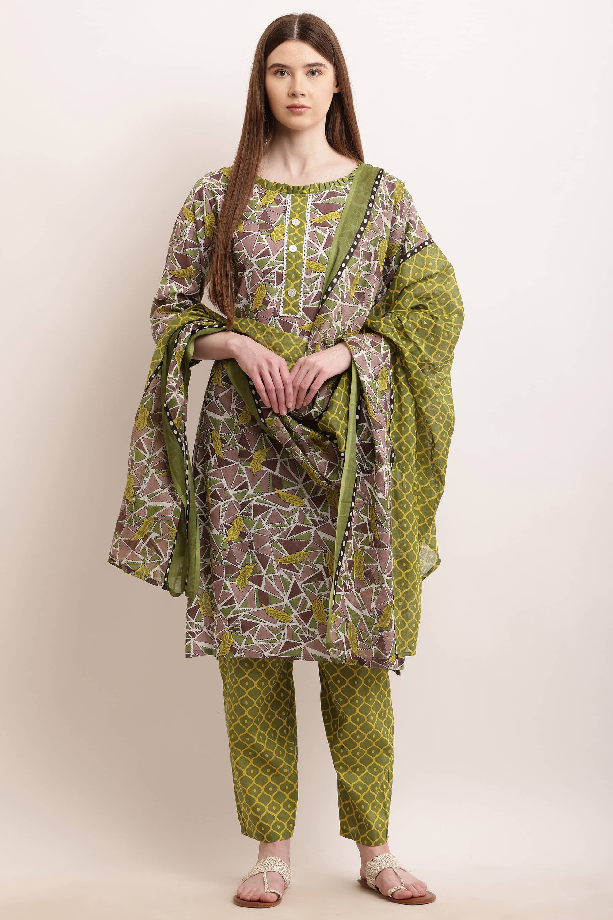 KETAKI FASHION Cotton Printed Kurti With Pants Women's Stitched Salwar Suit - Green ( Pack of 1 )     			KETAKI FASHION Cotton Printed Kurti With Pants Women's Stitched Salwar Suit - Green ( Pack of 1 )