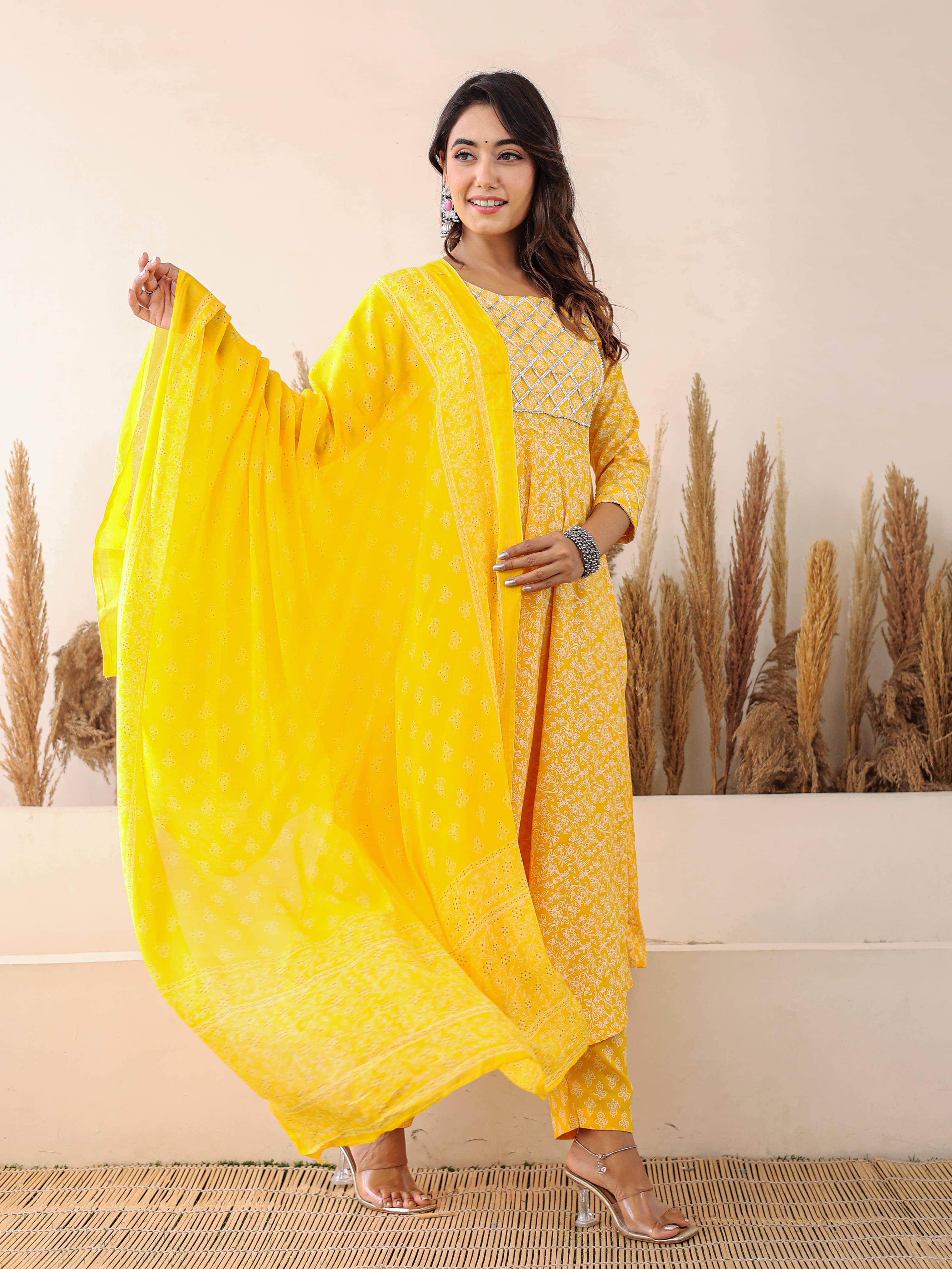 KETAKI FASHION Rayon Printed Kurti With Pants Women's Stitched Salwar Suit - Yellow ( Pack of 1 )