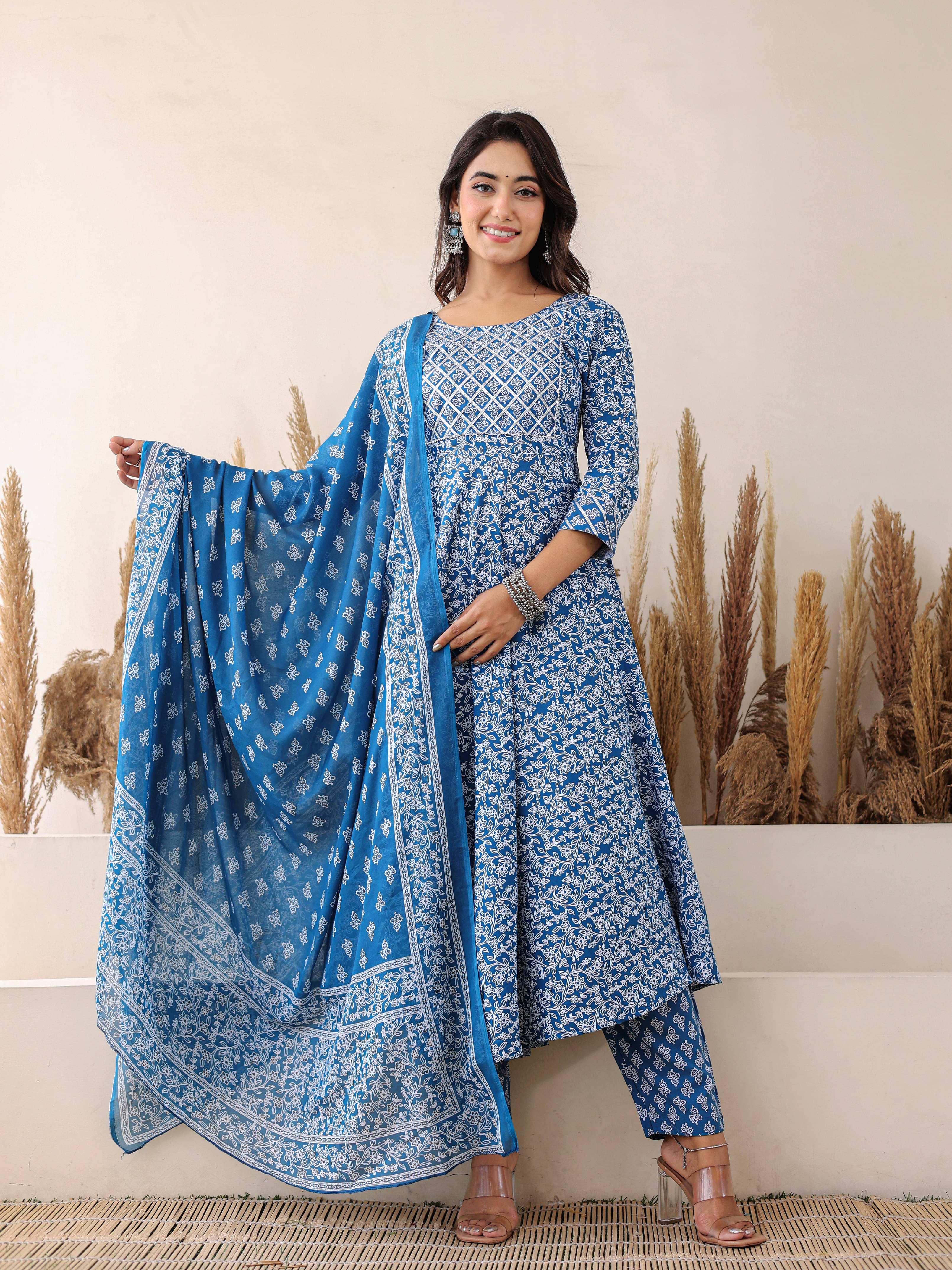 KETAKI FASHION Rayon Printed Kurti With Pants Women's Stitched Salwar Suit - Indigo ( Pack of 1 ) KETAKI FASHION Rayon Printed Kurti With Pants Women's Stitched Salwar Suit - Indigo ( Pack of 1 )