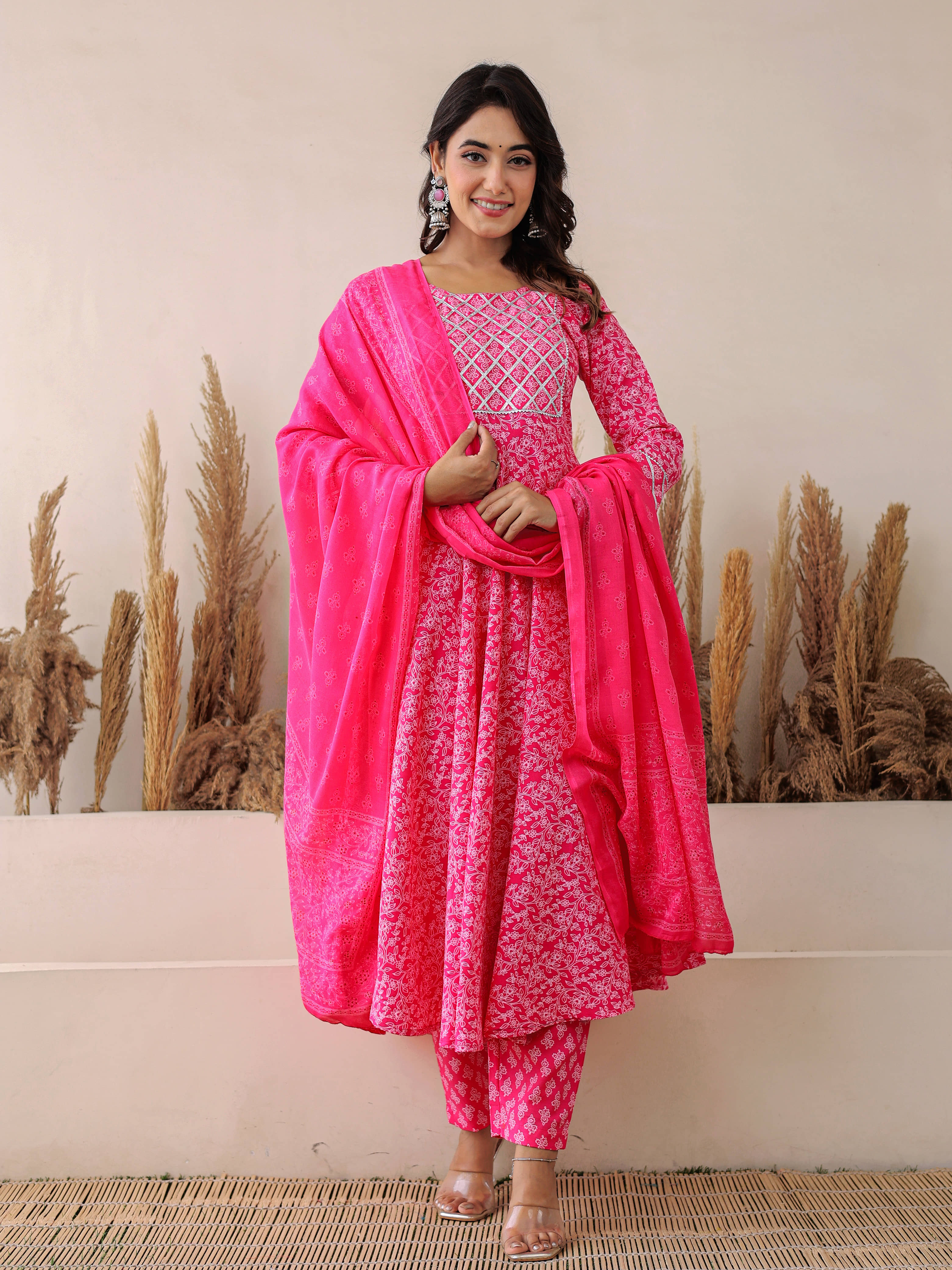 KETAKI FASHION Rayon Printed Kurti With Pants Women's Stitched Salwar Suit - Pink ( Pack of 1 )