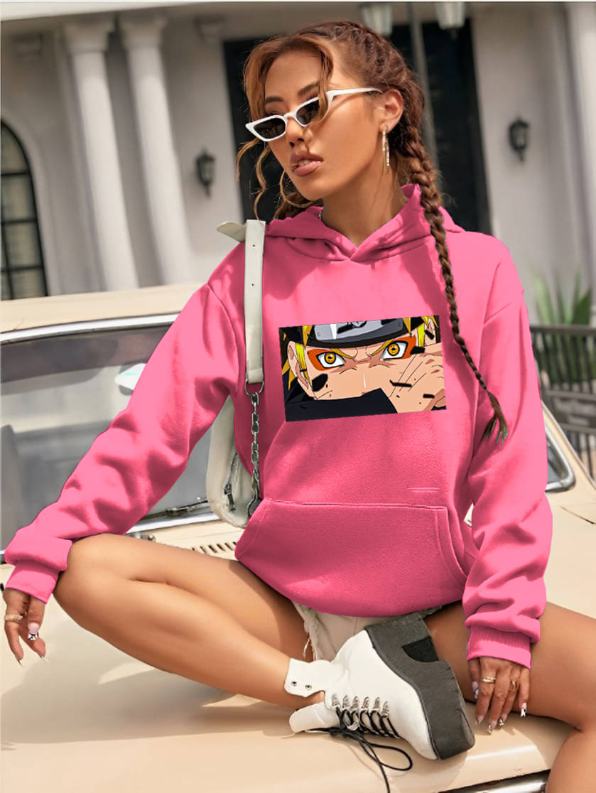     			Lecowar Women Fleece Hooded Sweatshirt ( Pink )