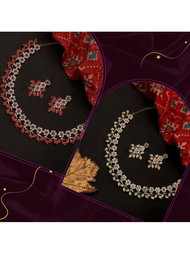     			MGSV Red Brass Necklace Set ( Pack of 2 )