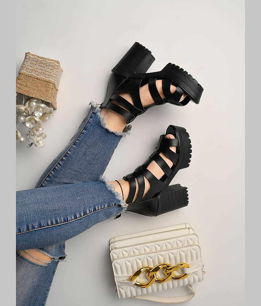 Stylestry Black Women's Sandal Heels - Heels | Buy online on ZillyBuy