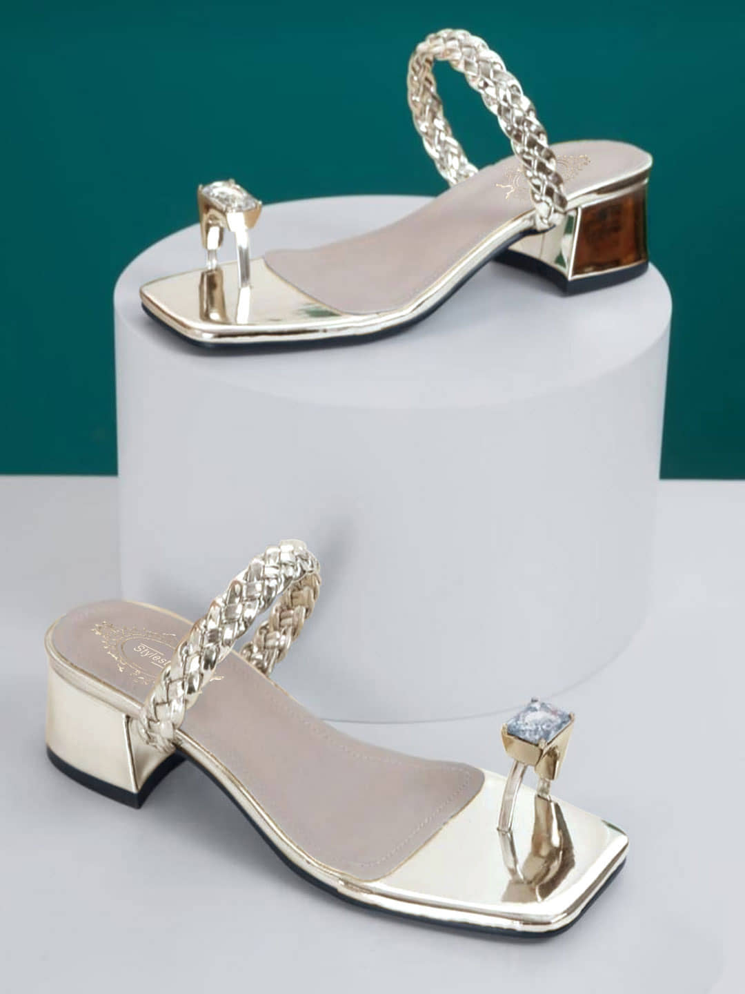 Stylestry Gold Women's Sandal Heels - Heels | Buy online on ZillyBuy