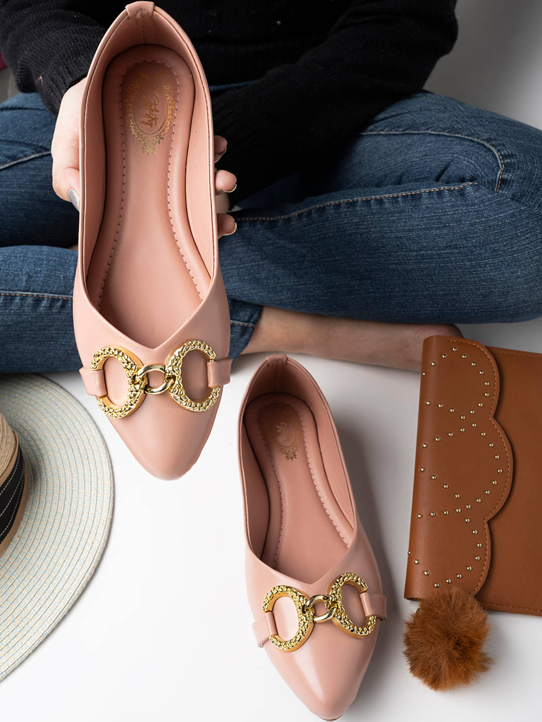     			Stylestry Peach Women's Casual Ballerinas