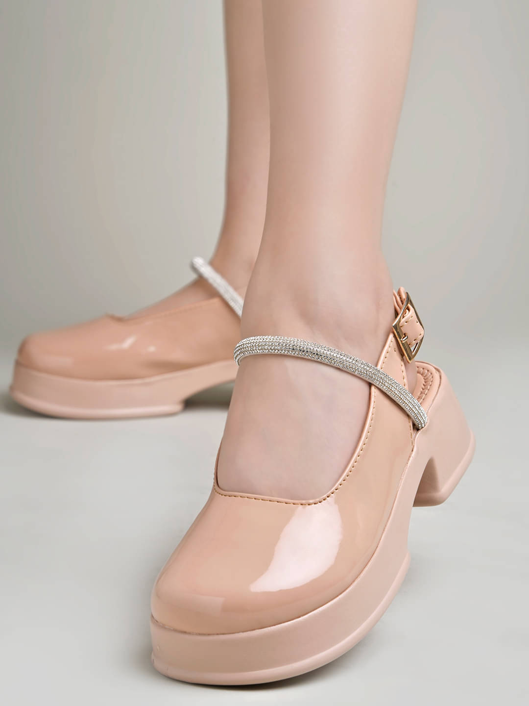     			Stylestry Peach Women's Pumps Heels