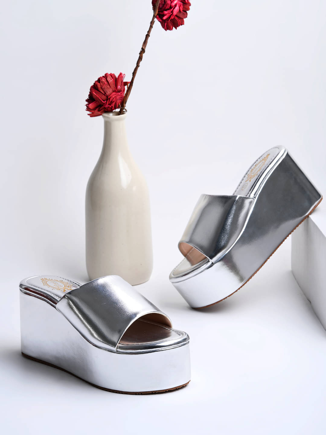 Stylestry Silver Women's Sandal Heels Stylestry Silver Women's Sandal Heels