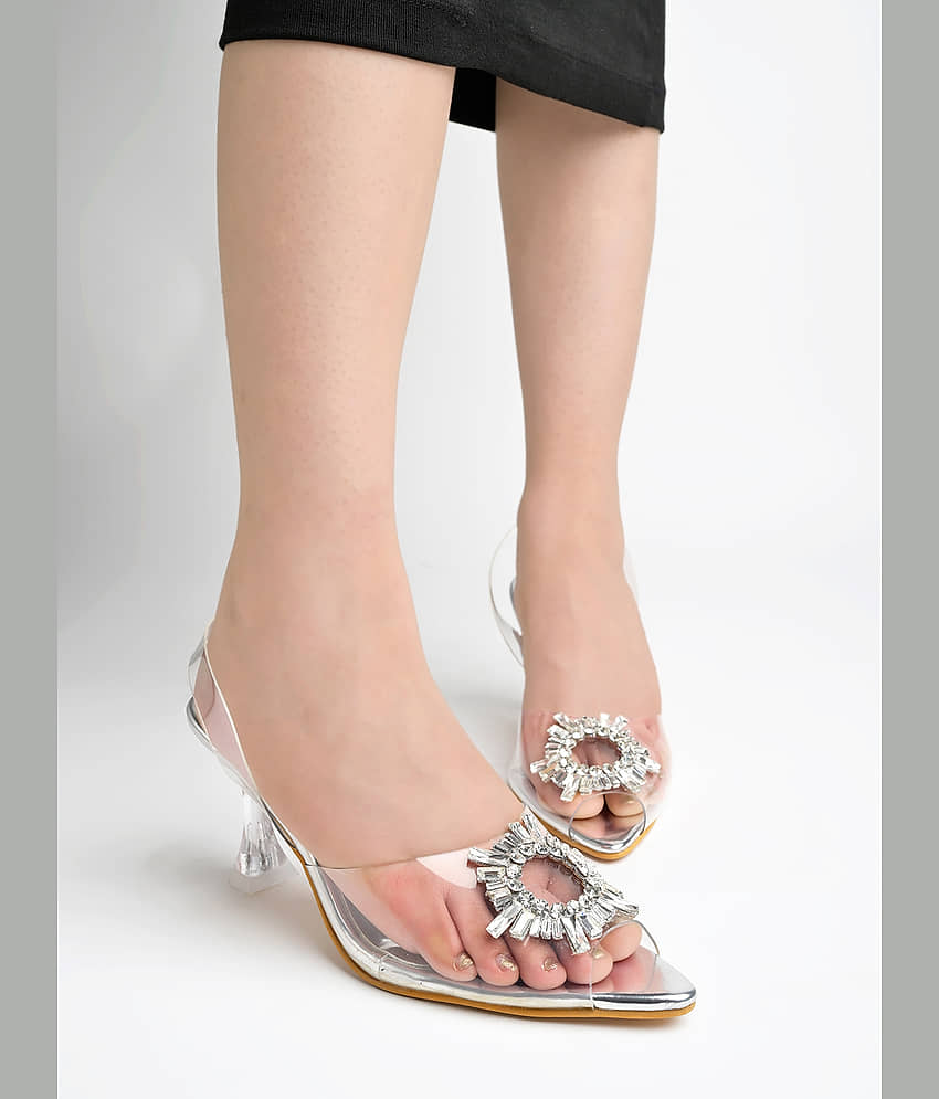 Stylestry Silver Women's Sandal Heels - Heels | Buy online on ZillyBuy