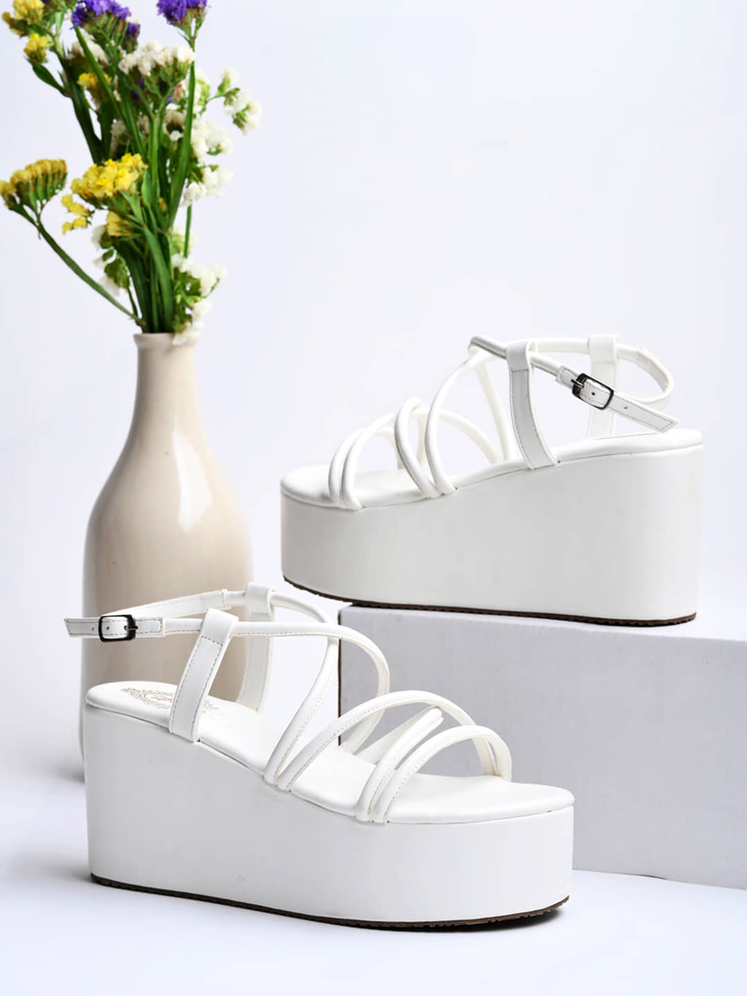 Stylestry White Women's Sandal Heels - Heels | Buy online on ZillyBuy
