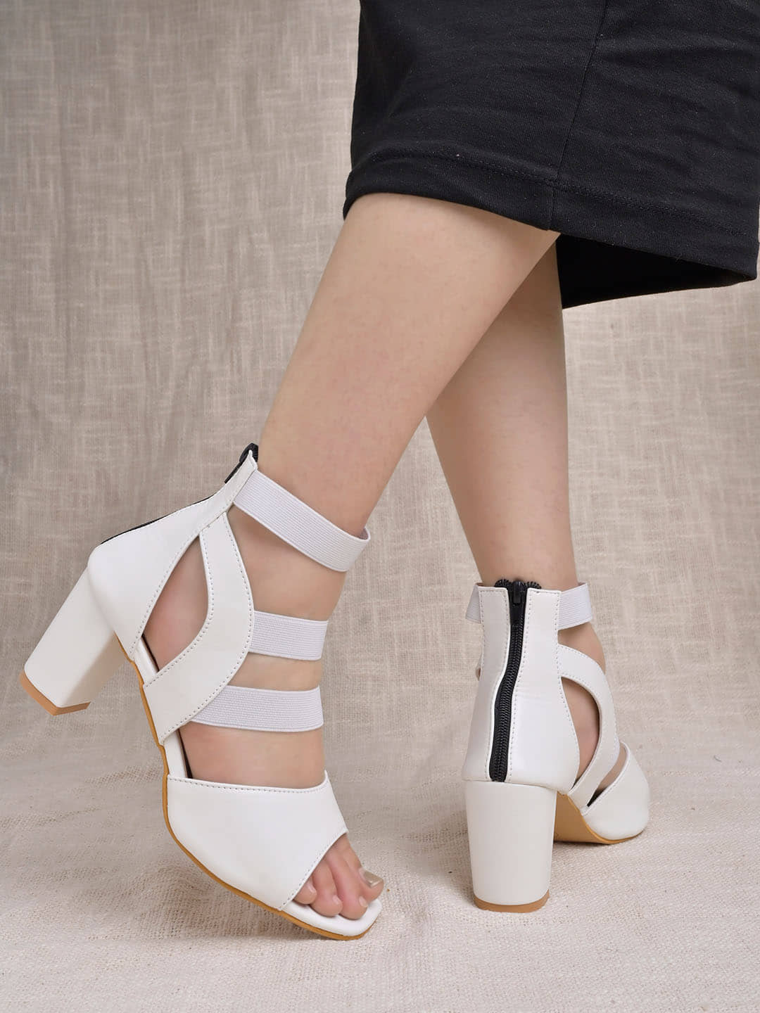 Stylestry White Women's Sandal Heels - Heels | Buy online on ZillyBuy