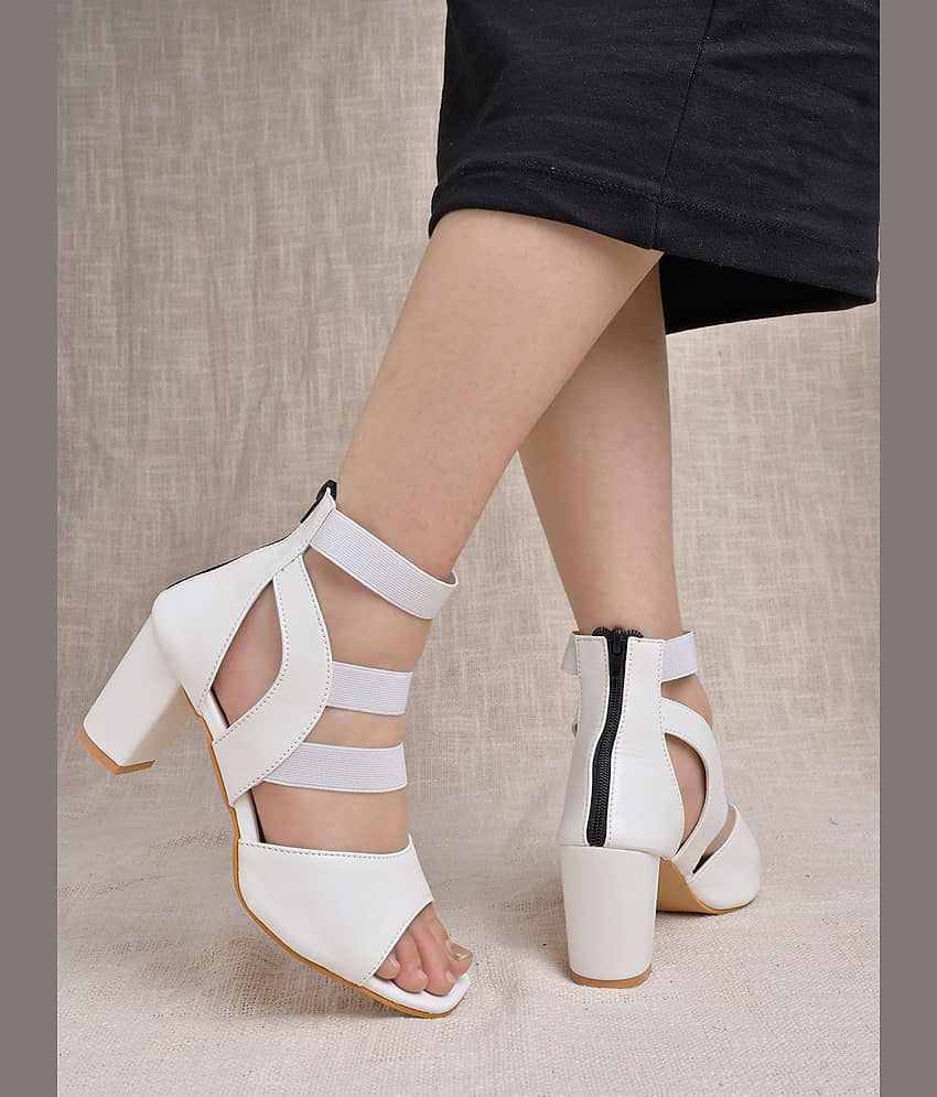 Stylestry White Women's Sandal Heels - Heels | Buy online on ZillyBuy